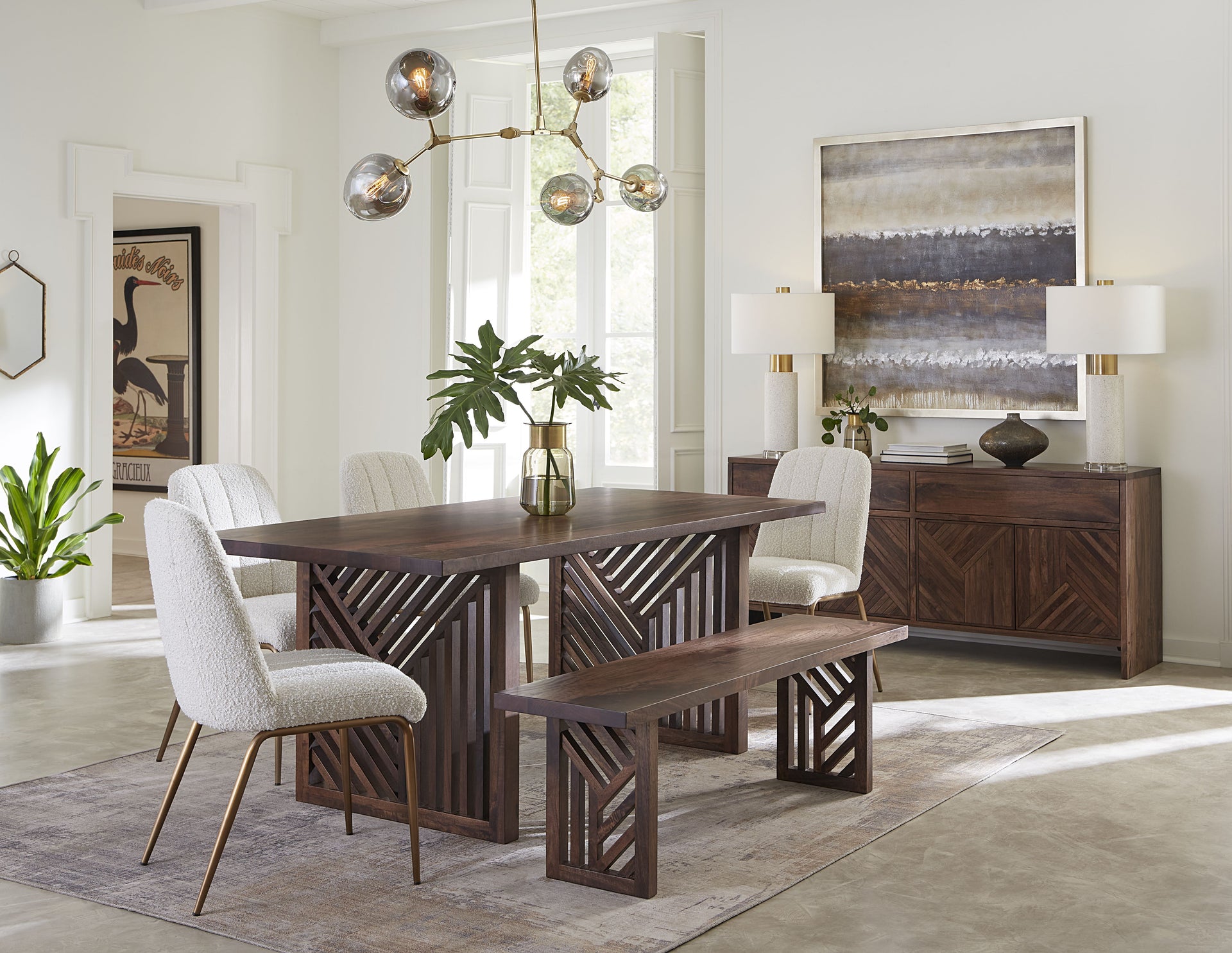 Fevano Solid Wood Rectangular Dining Table in Smoked Brown - What A Room