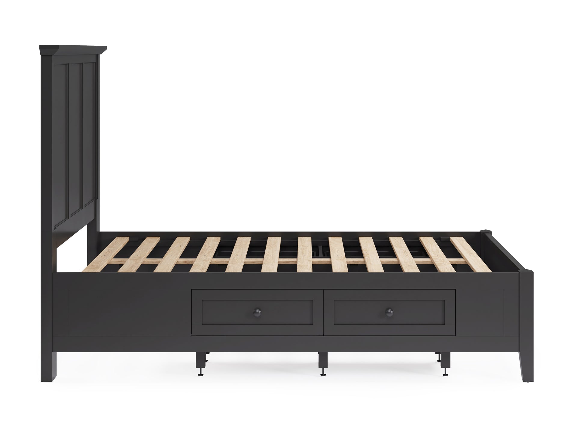 Grace Four Drawer Platform Storage Bed in Raven Black - What A Room