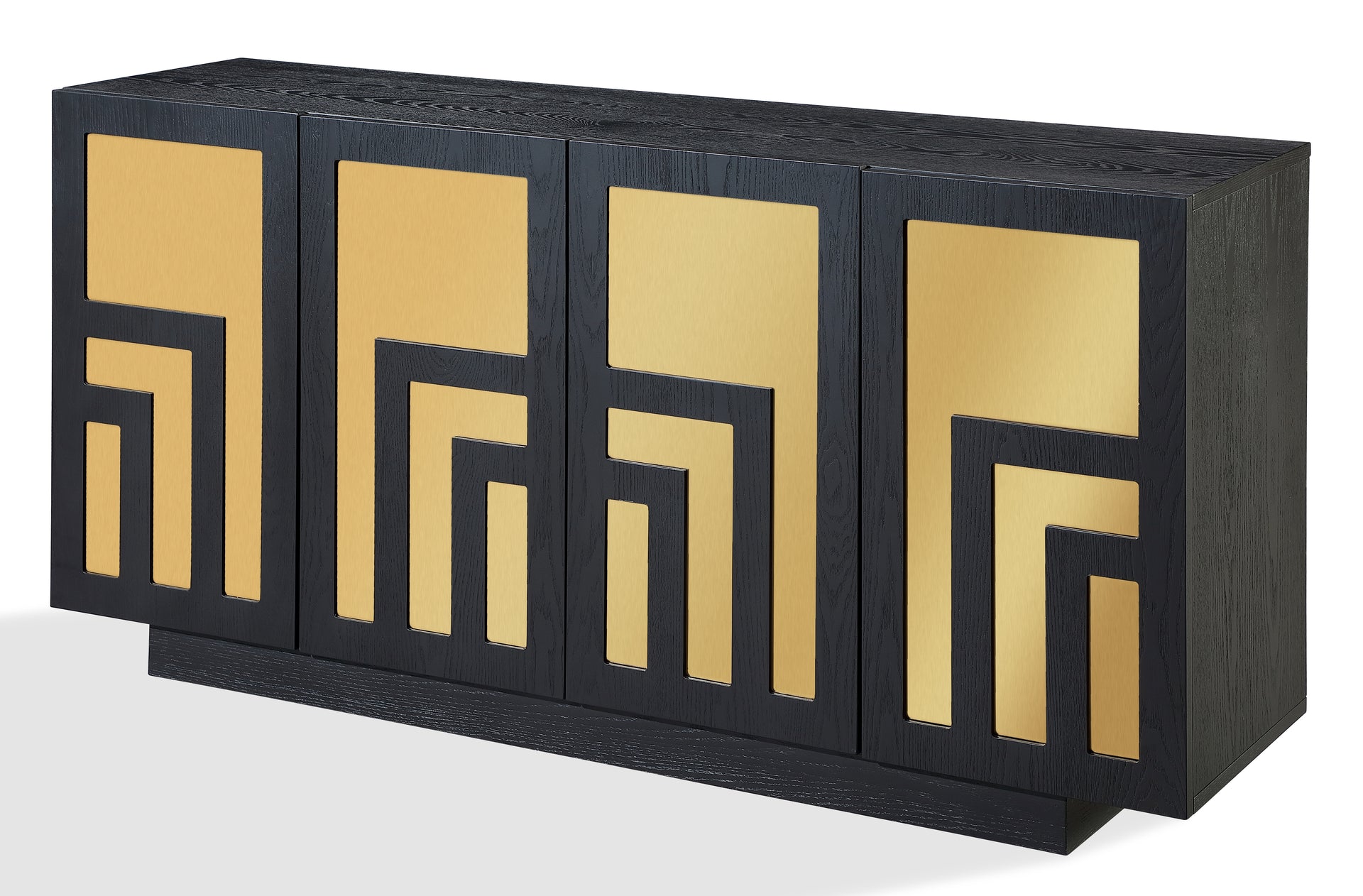 Doheny Wood and Metal Two Door Sideboard in Black and Brass - What A Room