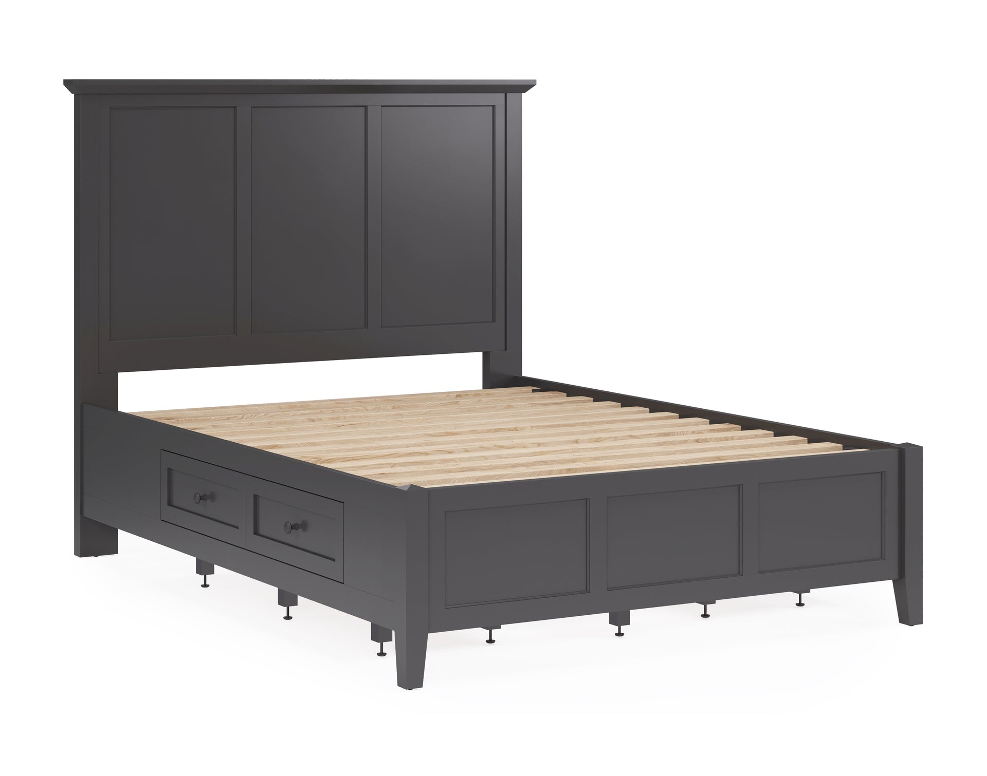 Grace Four Drawer Platform Storage Bed in Raven Black - What A Room