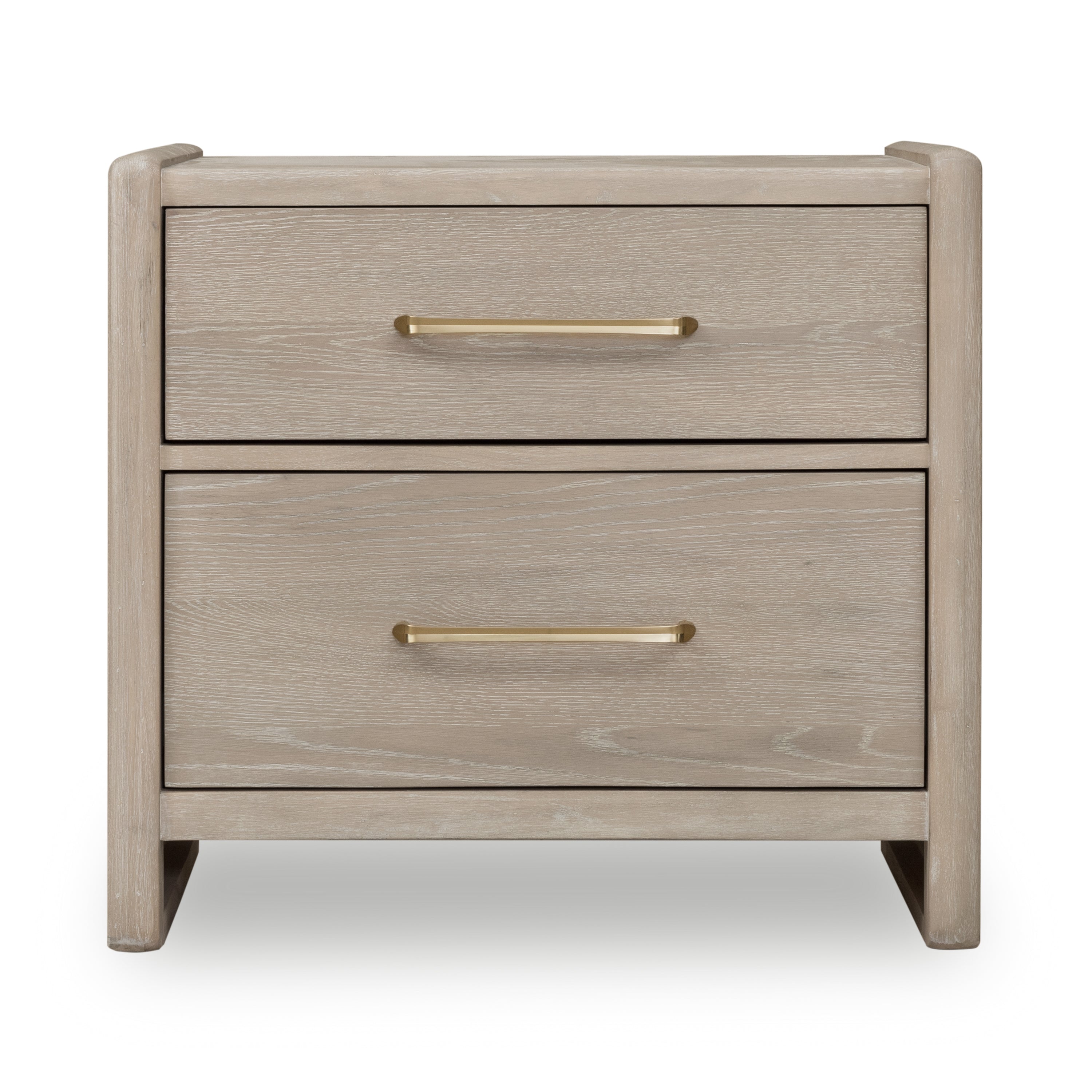 Gardenia 2 Drawer Oak Wood Nightstand in Chai - What A Room