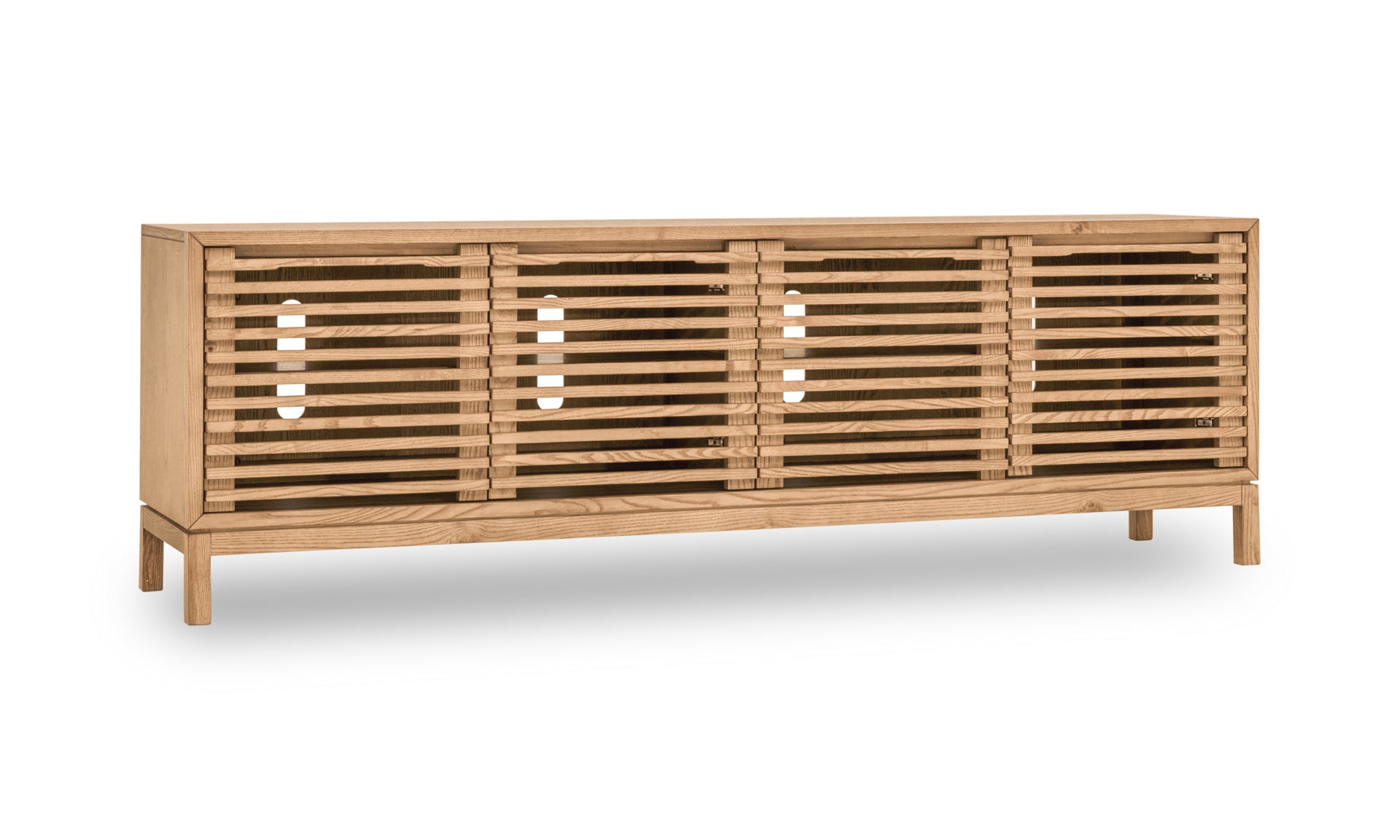 Tanner Four Door Solid Ash Media Console in Flaxen - What A Room