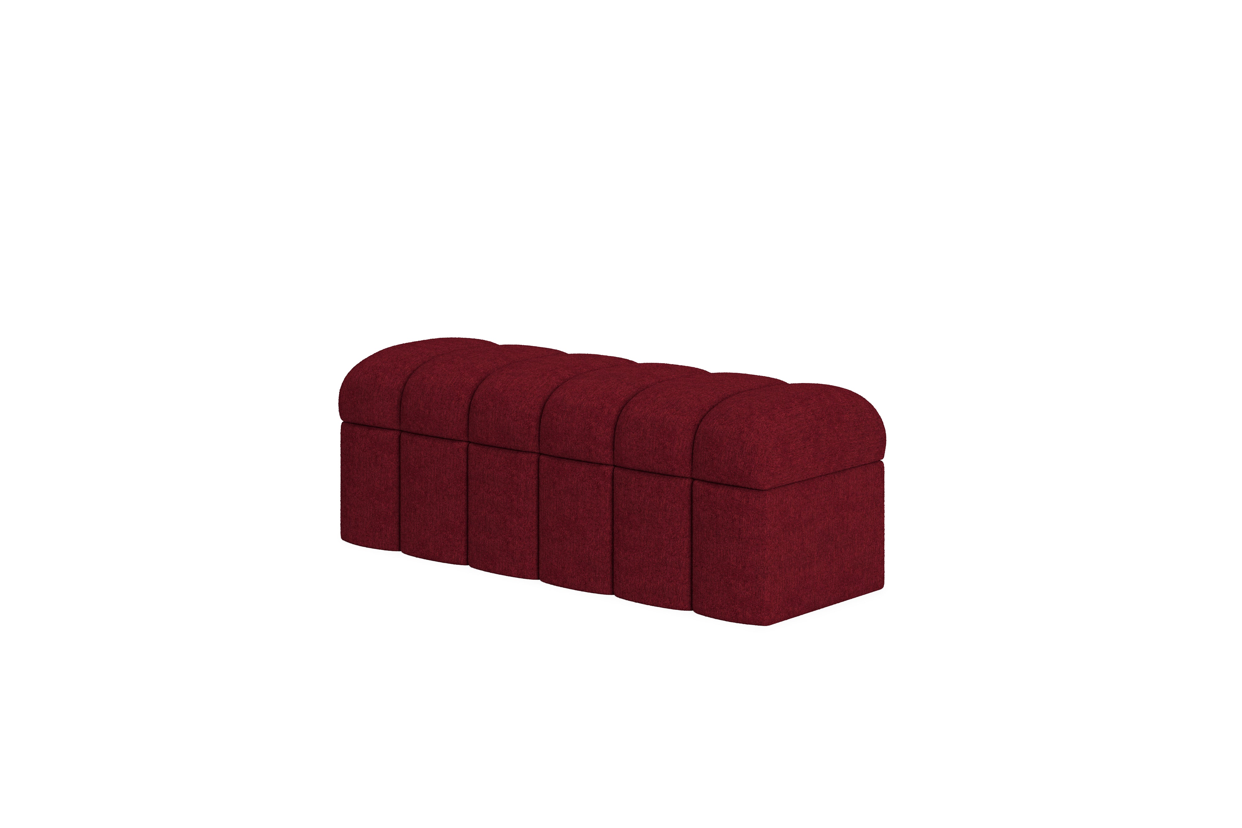 Savage Upholstered Storage Bench in Ruby Chenille - What A Room