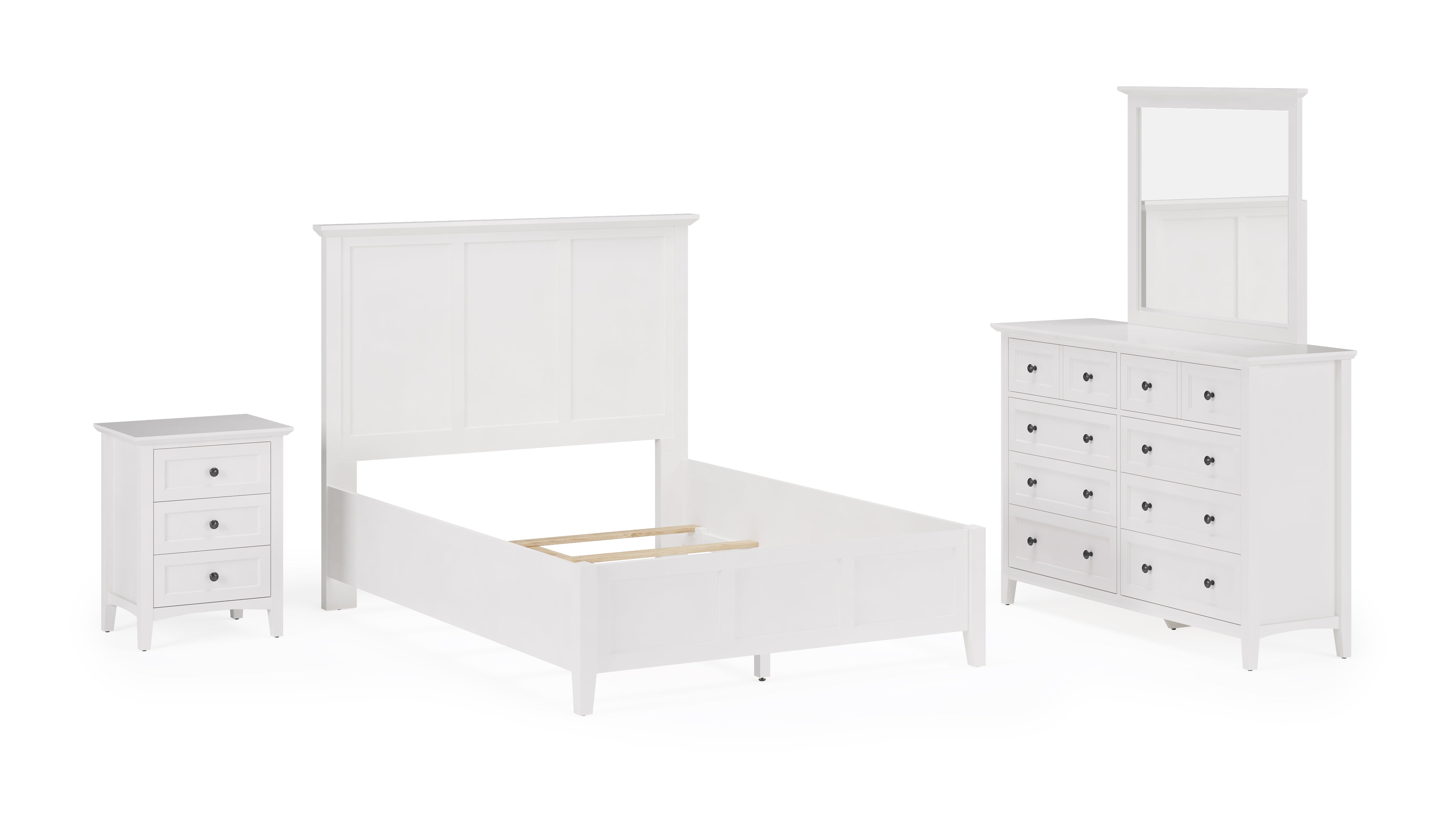Grace Three Panel Bed in Snowfall White - What A Room