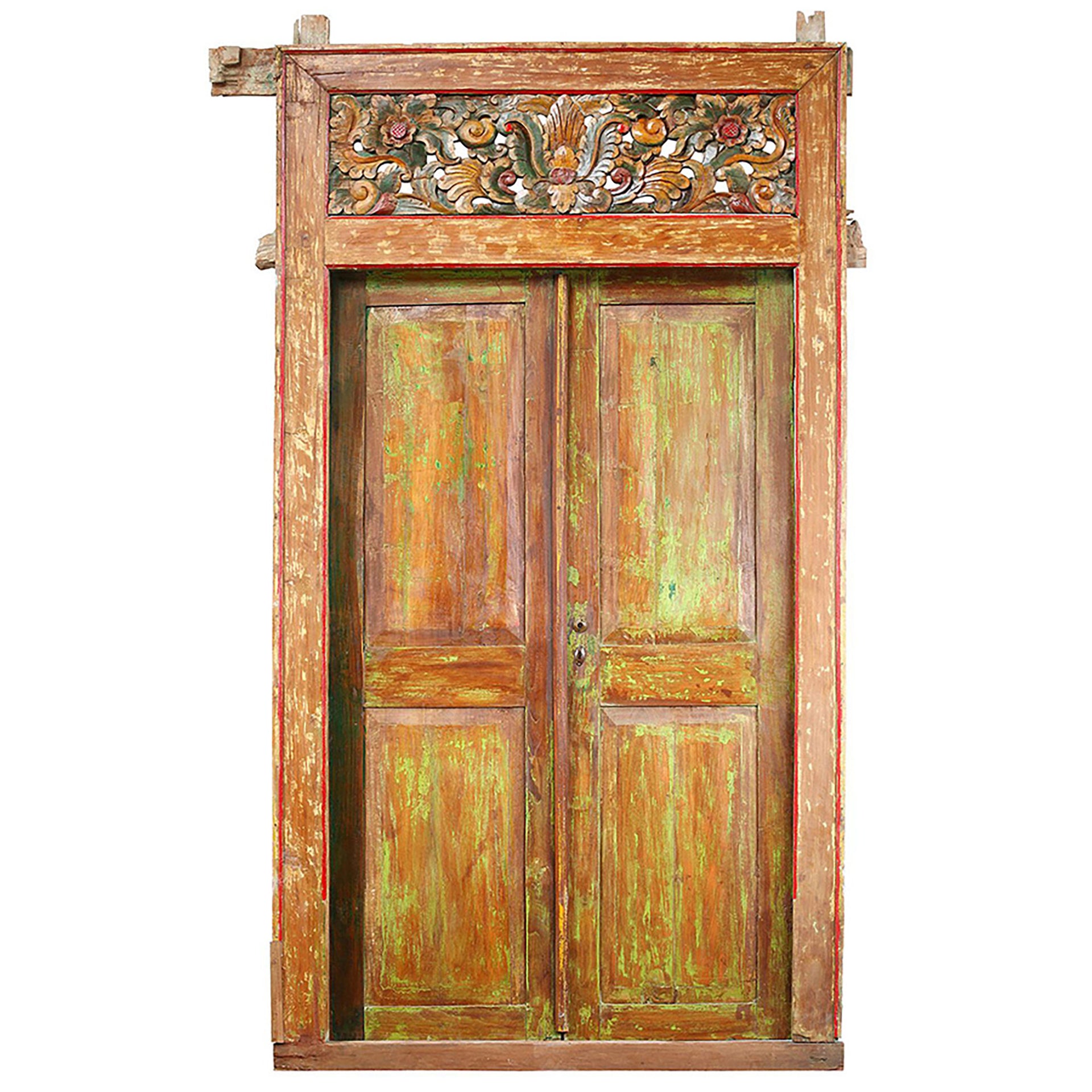 Antique Javanese Door Set with Frame - What A Room