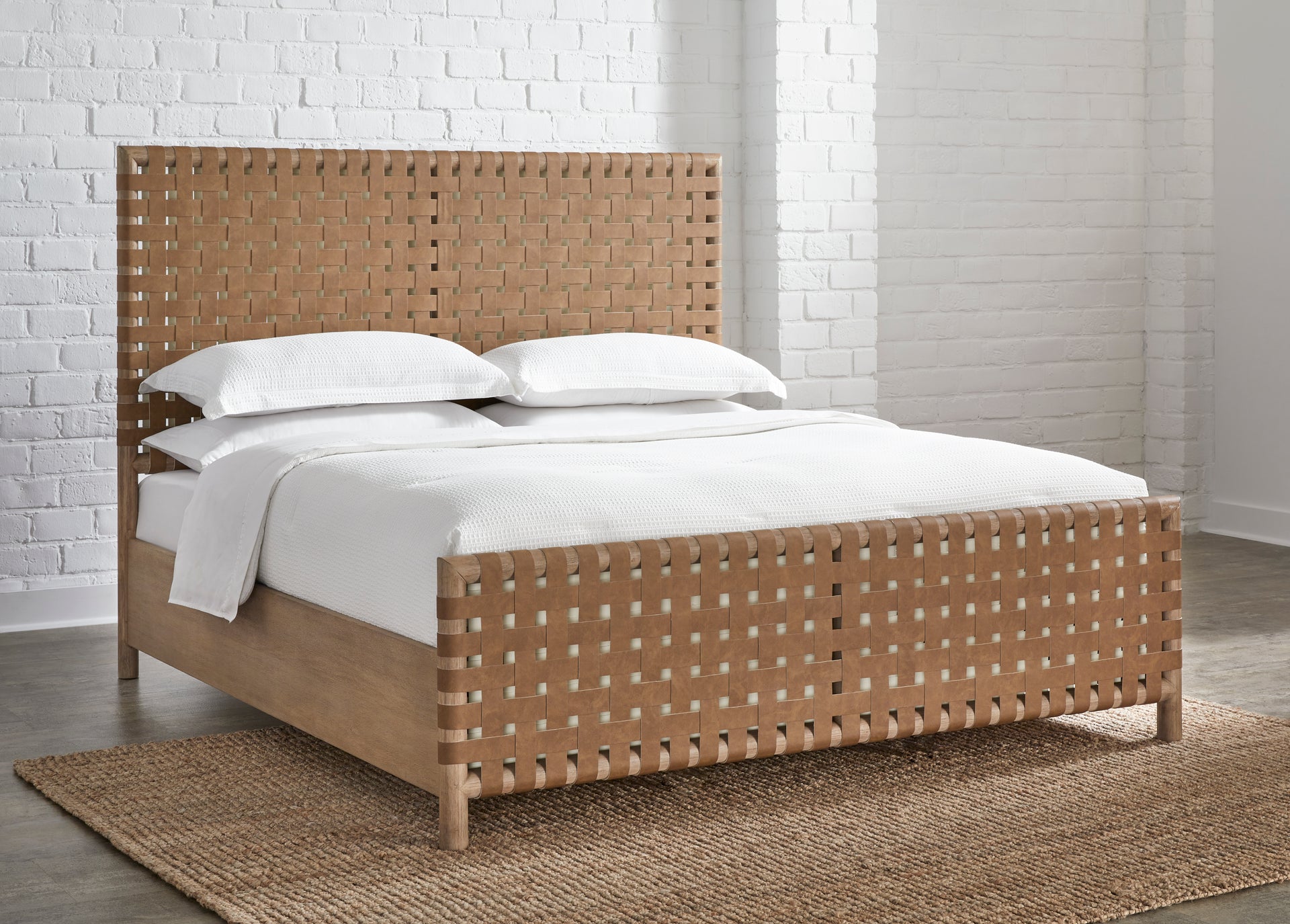 Dorsey Woven Panel Bed in Granola and Ginger - What A Room