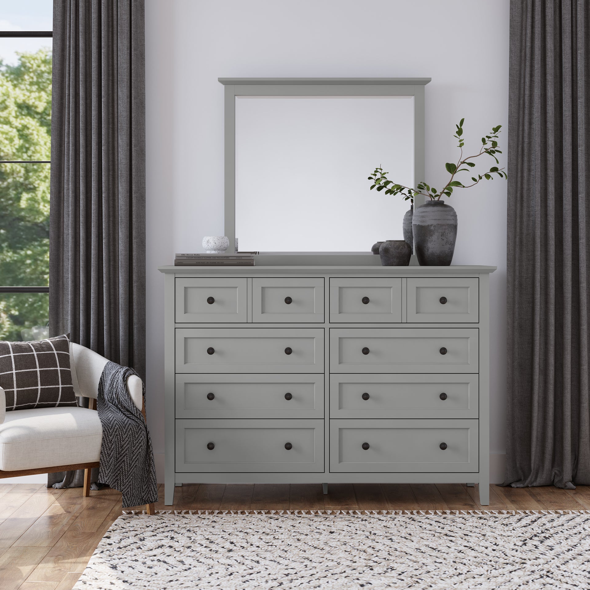Grace Eight Drawer Dresser in Elephant Gray - What A Room