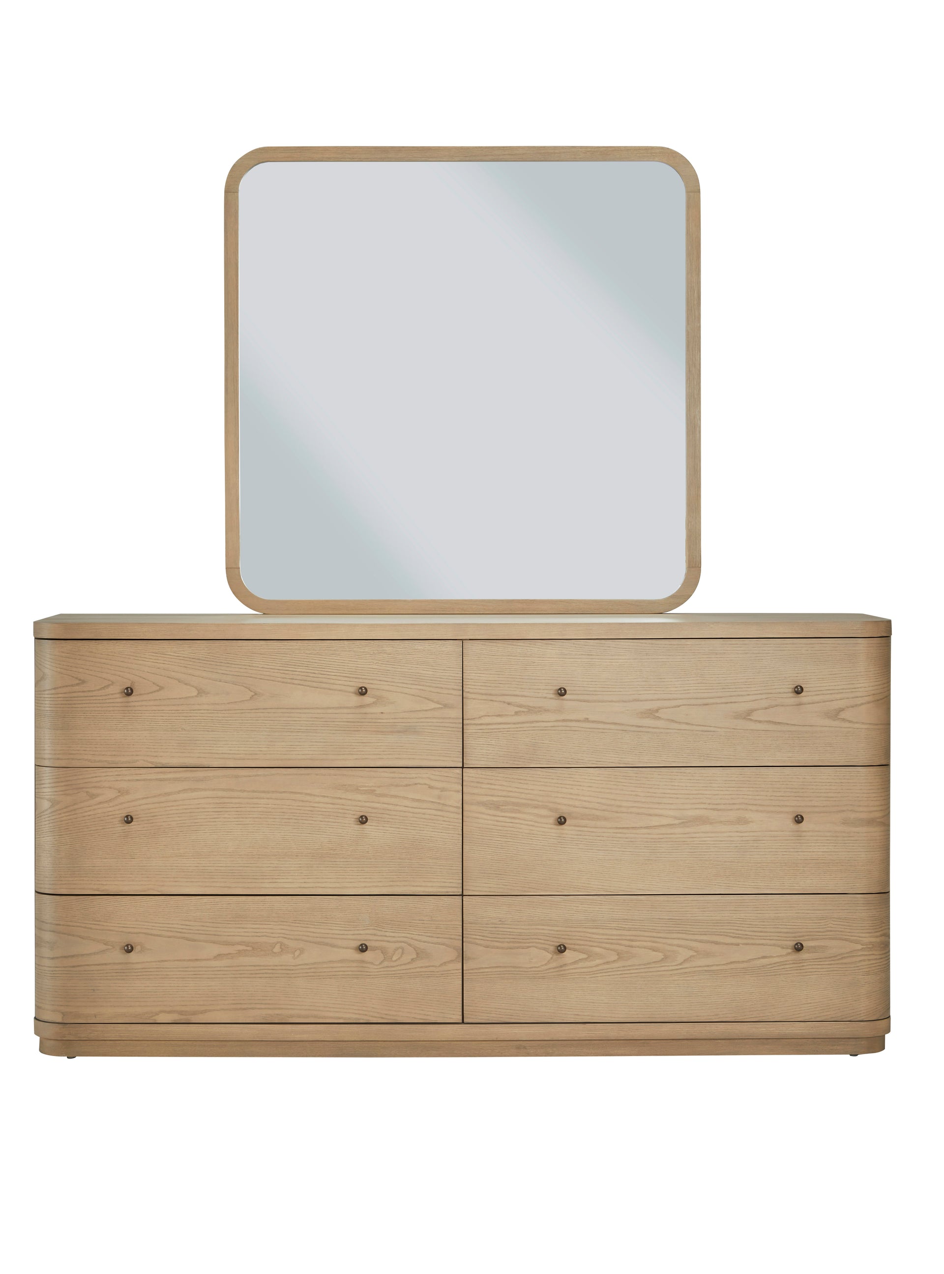 Penny Beveled Glass Wall or Dresser Mirror in Buff Cream - What A Room