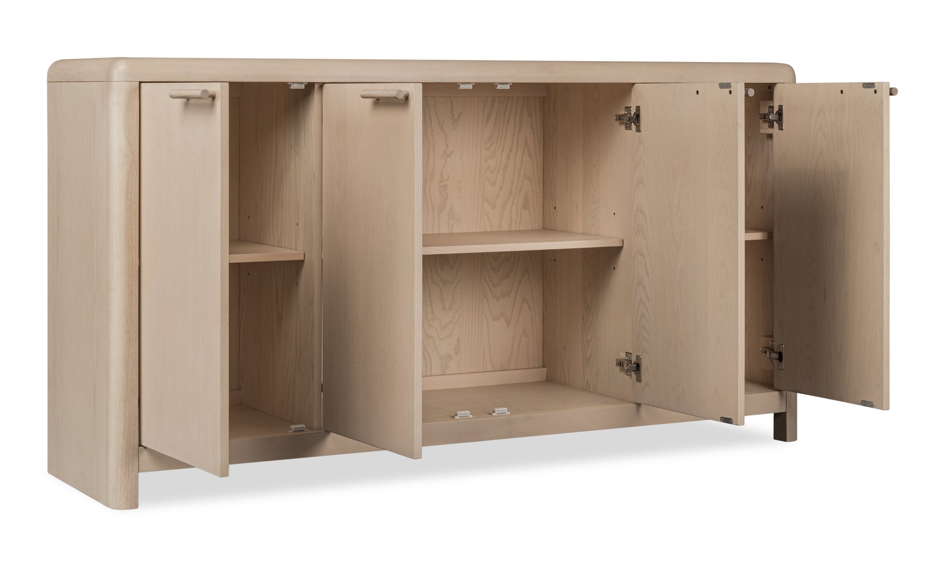 Liv Four Door Ash Wood Sideboard in White Sand - What A Room