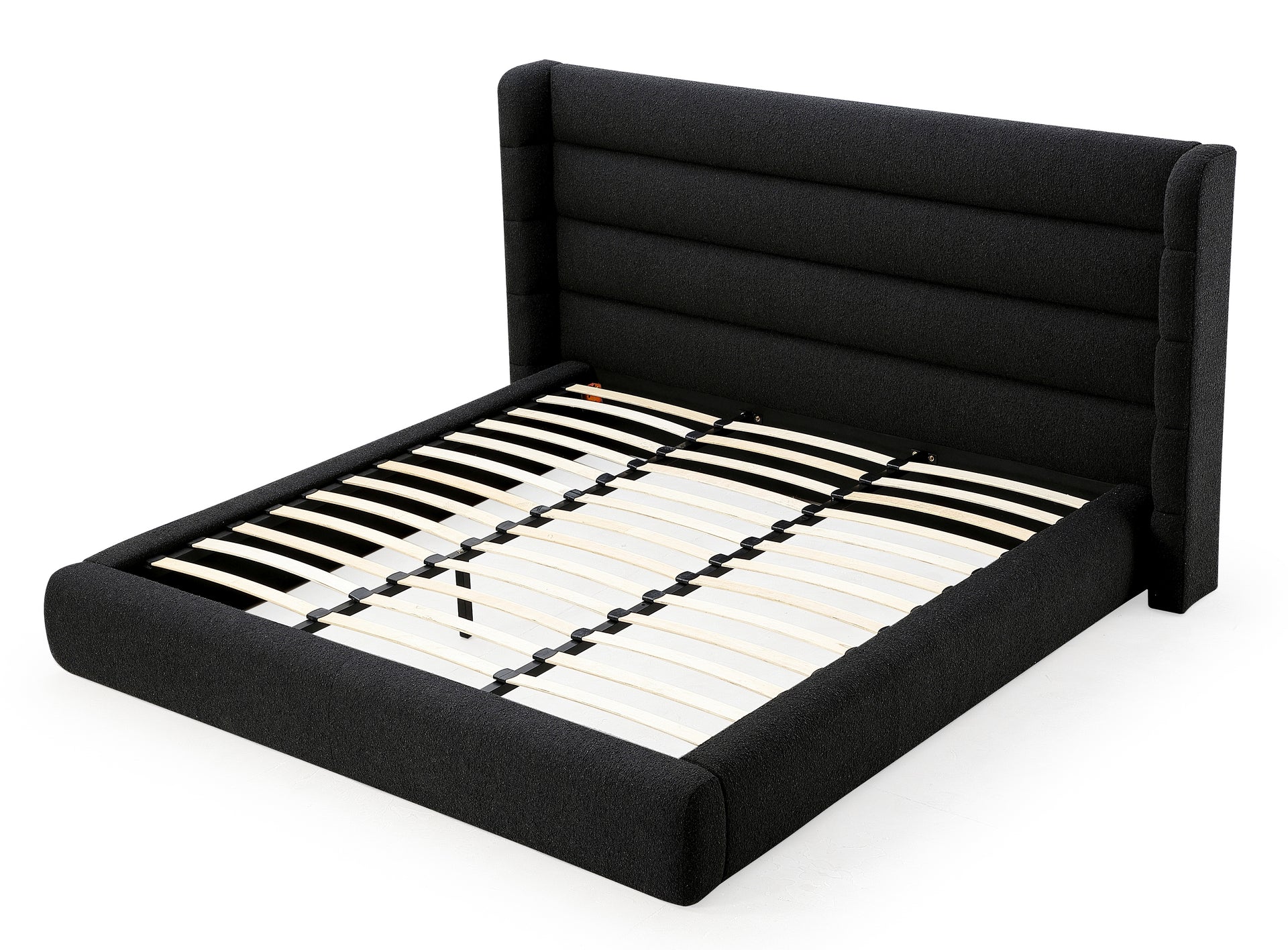 Frank Upholstered Wingback Platform Bed in Ember Boucle - What A Room