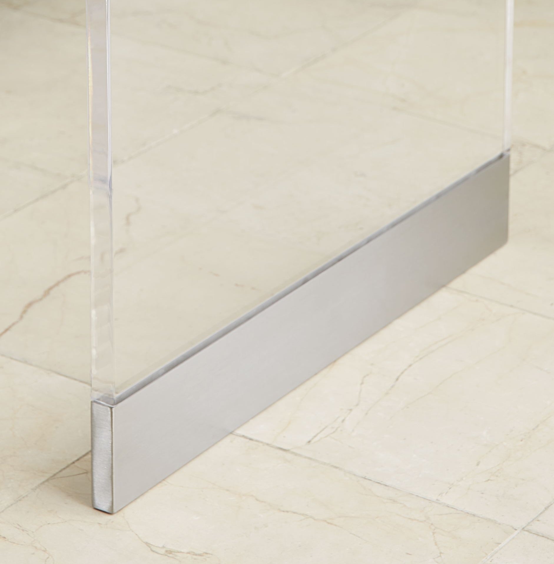 Bowie Coffee Table in Clear Acrylic and Brushed Stainless Steel - What A Room