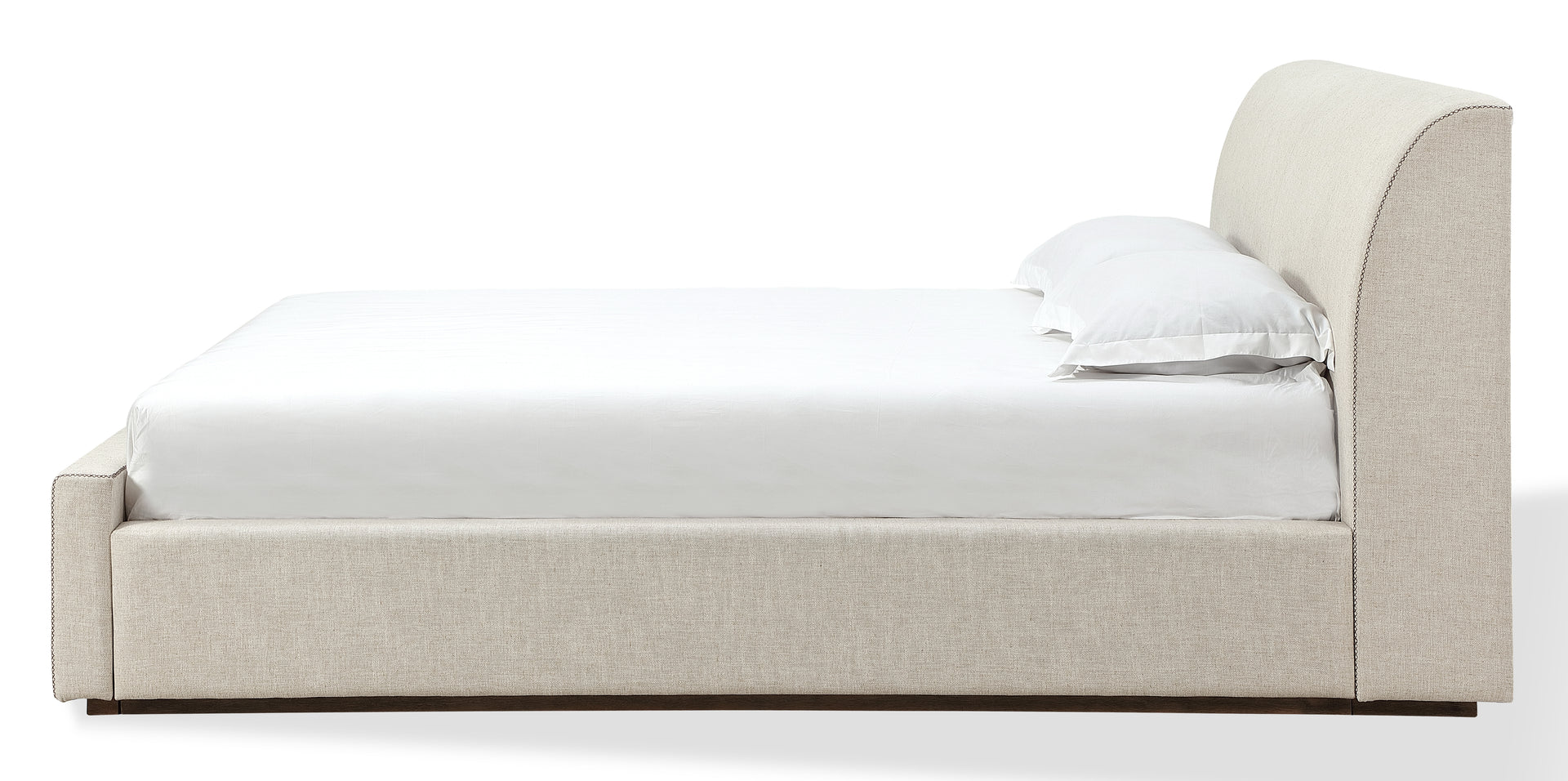 Louis Upholstered Platform Bed in Natural Linen - What A Room