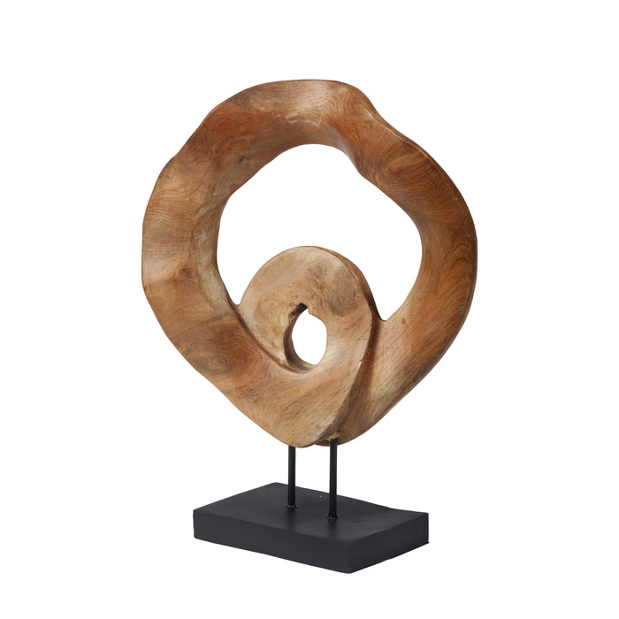 Teak Wood Display Sculpture