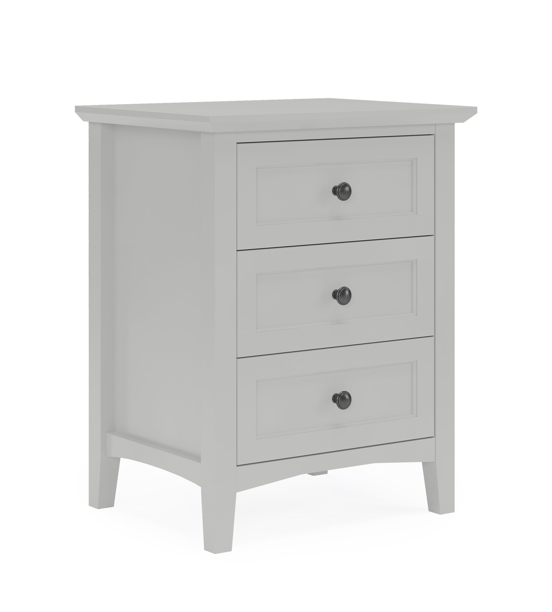 Grace Three Drawer Nightstand in Elephant Grey - What A Room