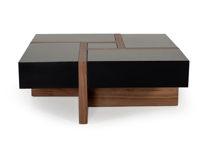 Modrest Makai Modern Black & Walnut Coffee Table - What A Room