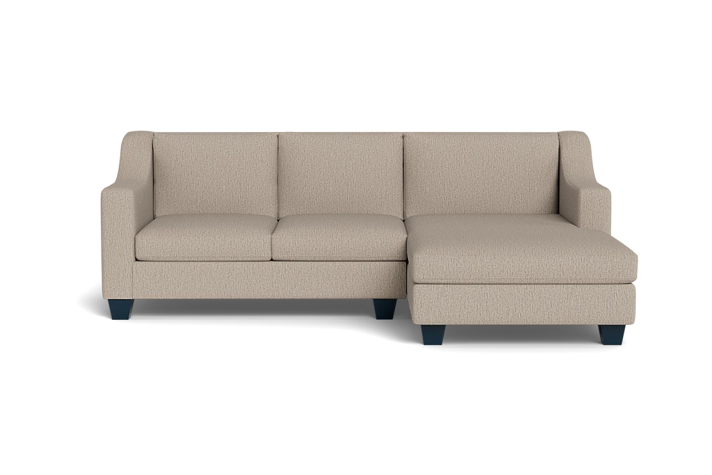 Merced High Back Custom Chaise Sectional Sofa with Slope Arms