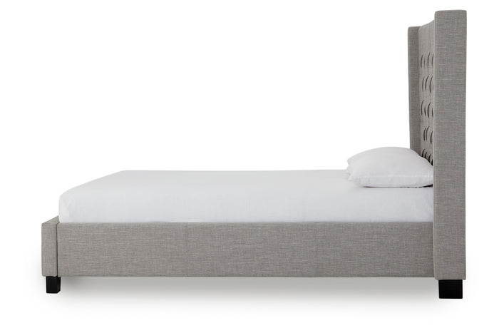 Verona Upholstered Platform Bed in Speckled Grey - What A Room