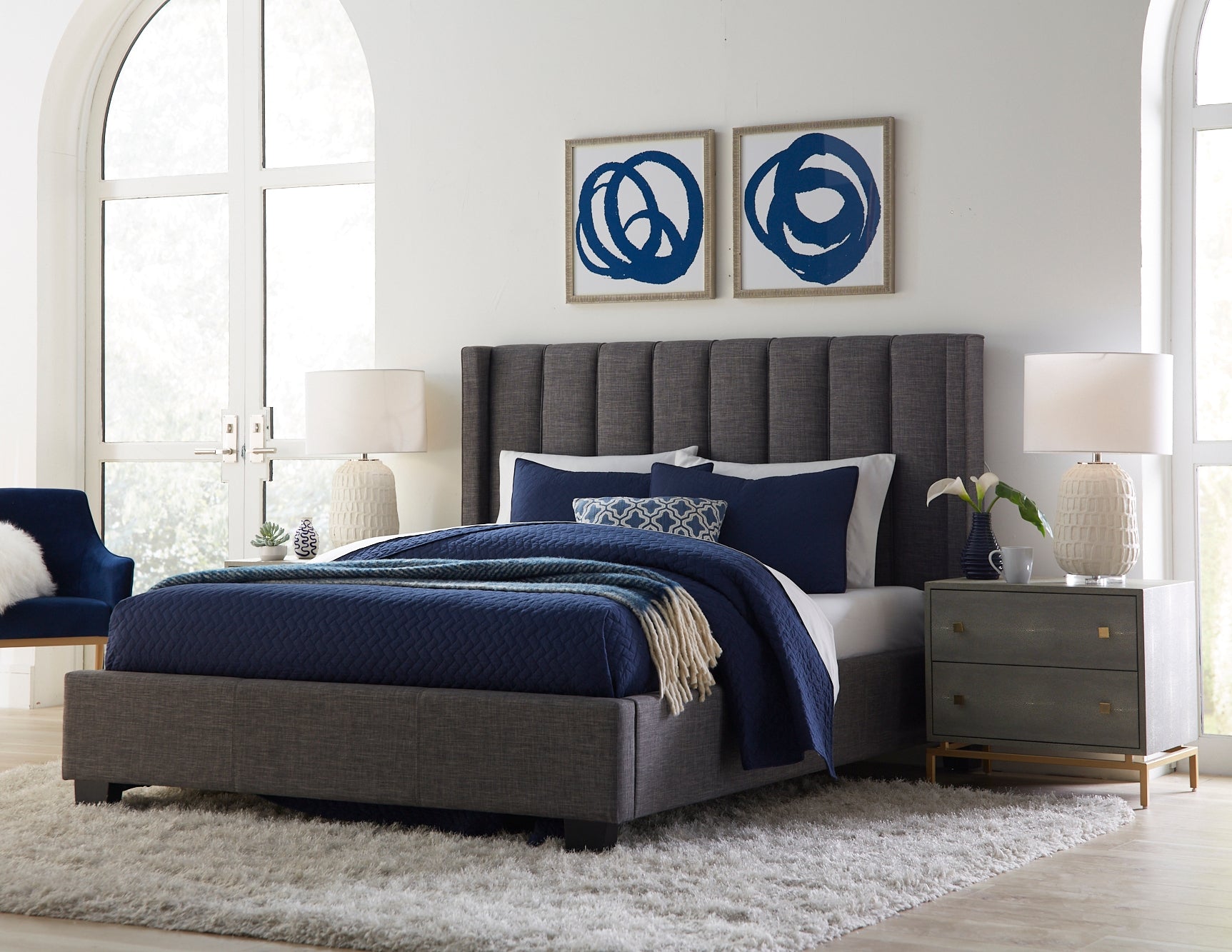 Palermo Upholstered Footboard Storage Bed in Dark Stone - What A Room