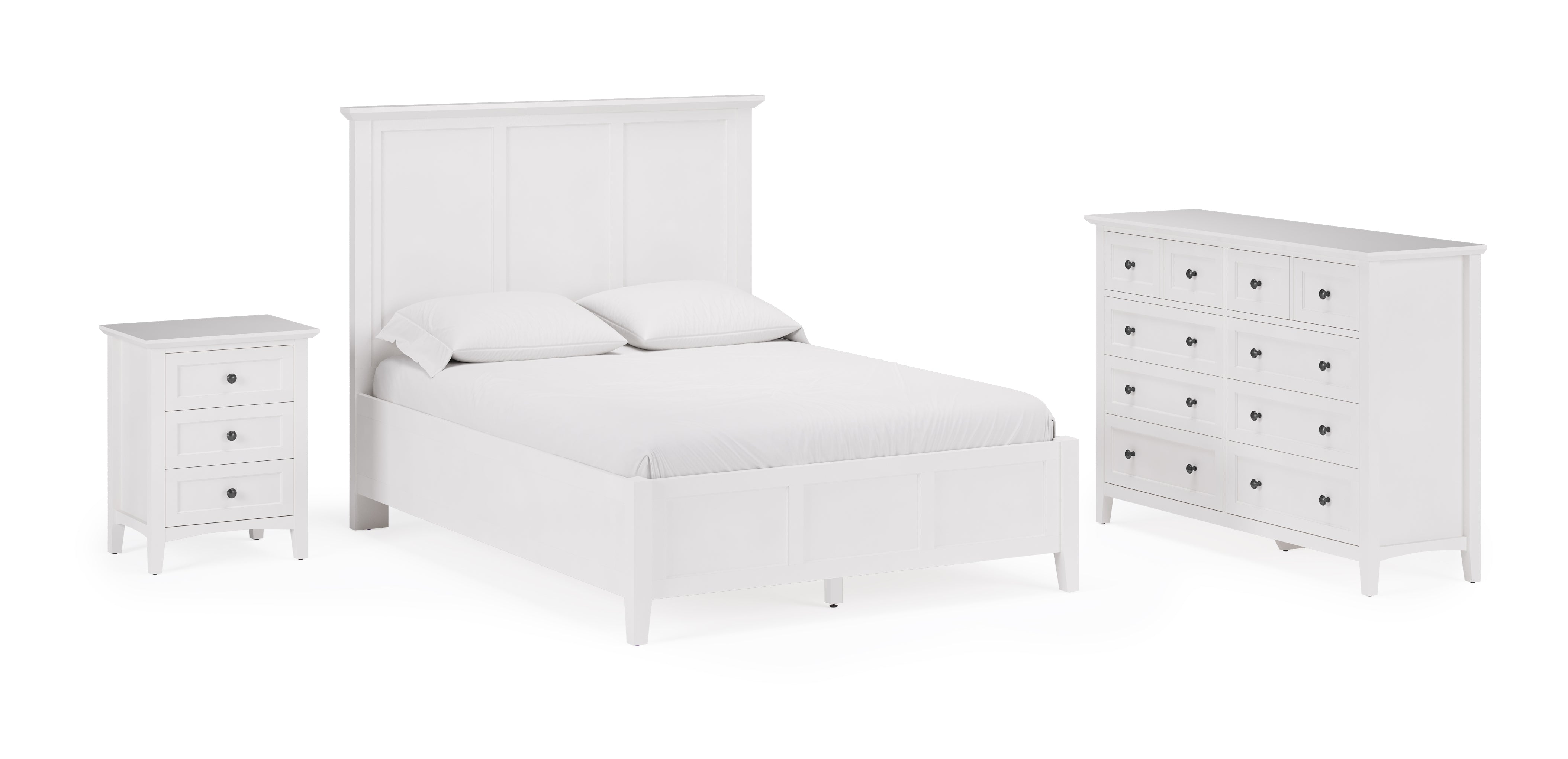 Grace Three Panel Bed in Snowfall White - What A Room
