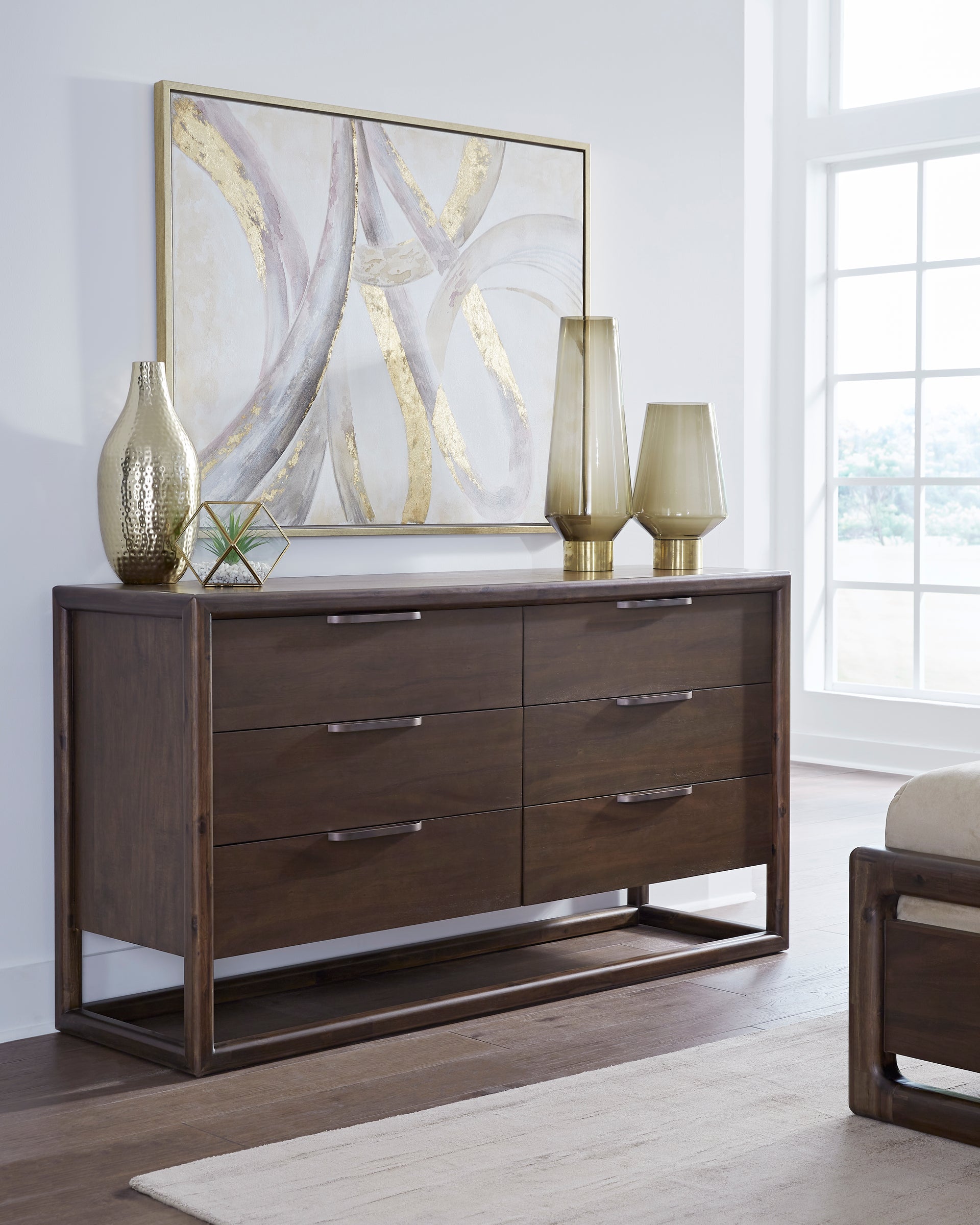 Sol Six Drawer Acacia Wood Dresser in Brown Spice - What A Room