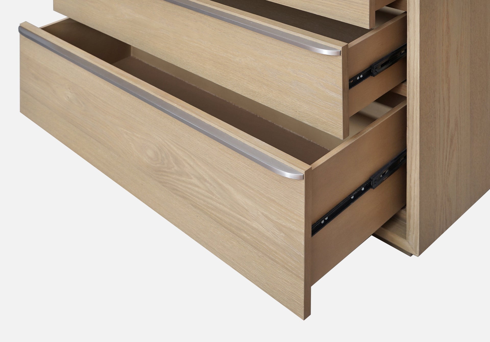 One Coastal Modern Three Drawer USB-charging Nightstand in Bisque - What A Room