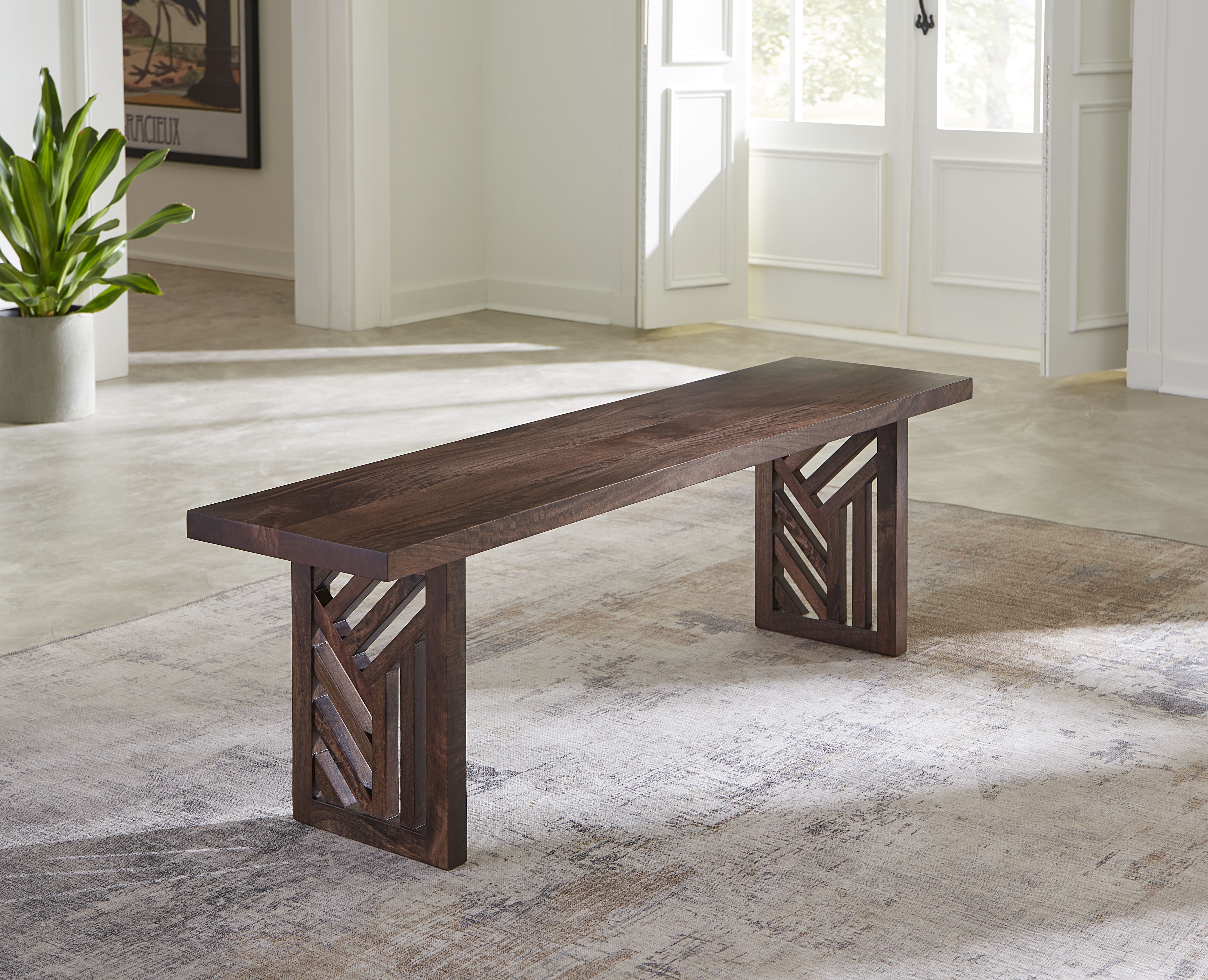 Fevano Solid Wood Dining Bench in Smoked Brown - What A Room