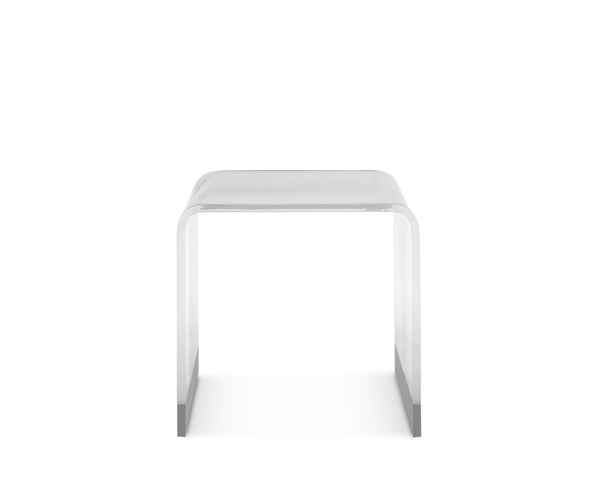 Bowie End Table in Clear Acrylic and Brushed Stainless Steel - What A Room
