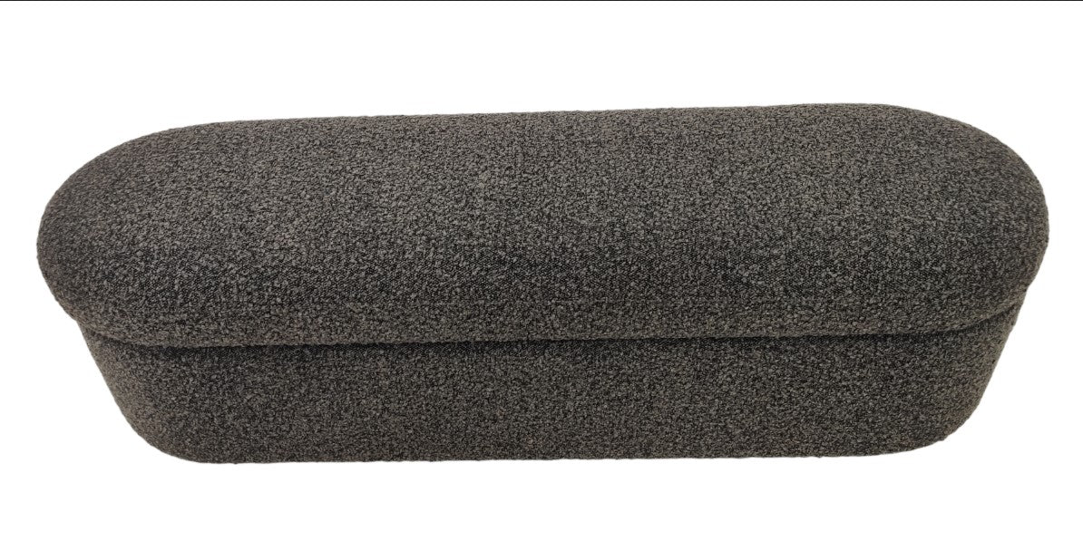 Kiki Upholstered Hinged Storage Bench in Pumpernickel Boucle - What A Room