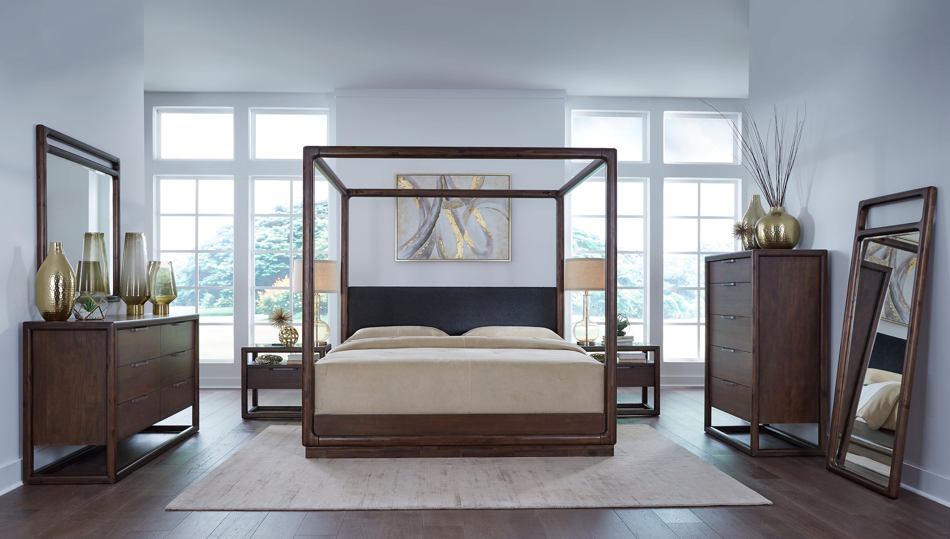 Sol Beveled Glass Wall or Dresser Mirror in Brown Spice - What A Room