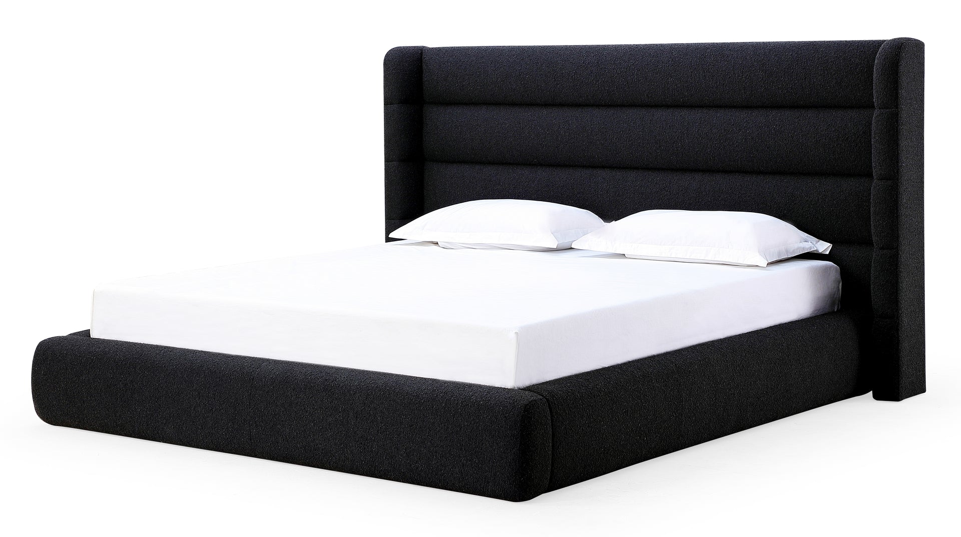 Frank Upholstered Wingback Platform Bed in Ember Boucle - What A Room