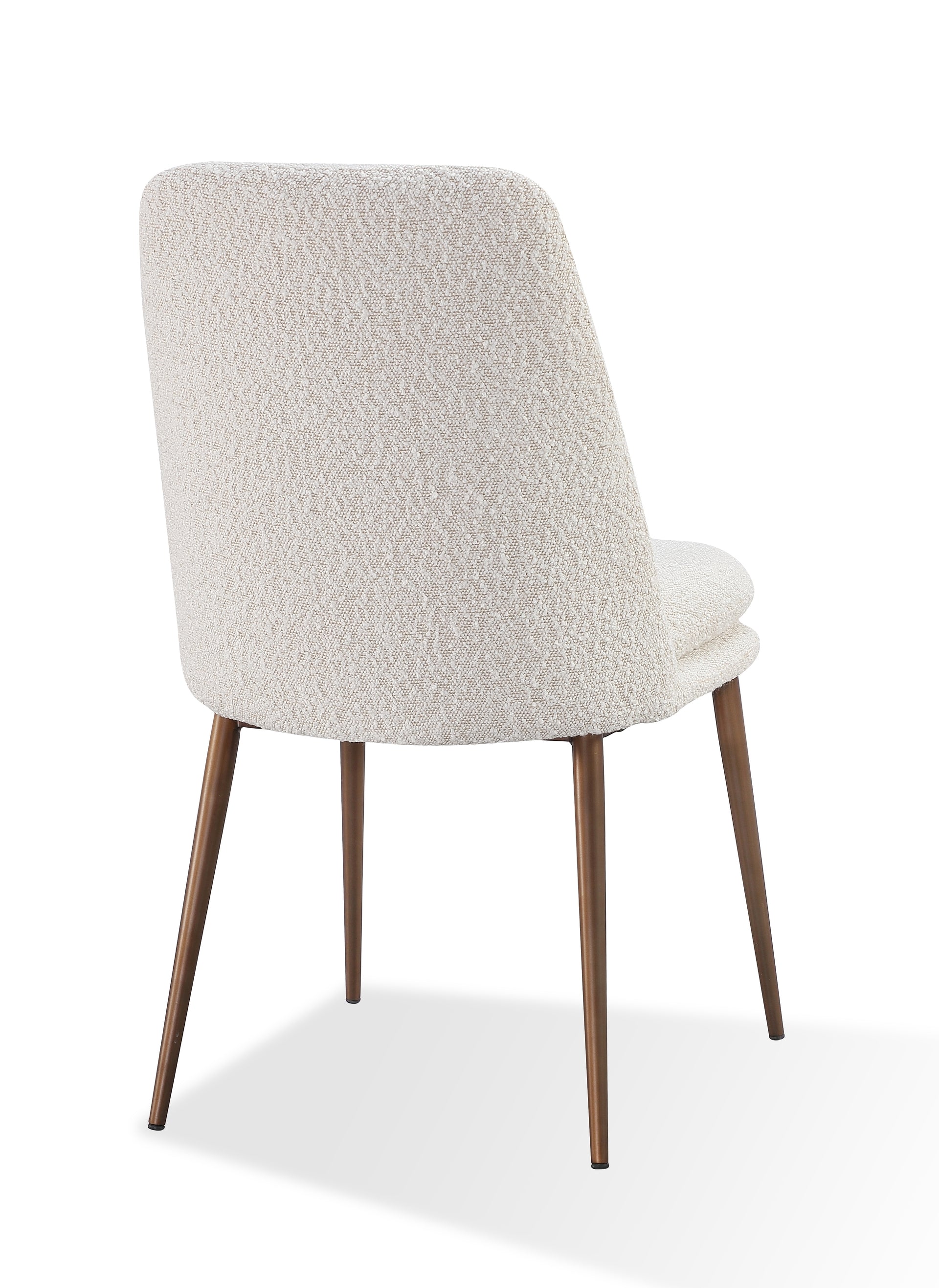Wyatt Upholstered Dining Chair in Ricotta Boucle and Bronze Metal (Set of 2) - What A Room