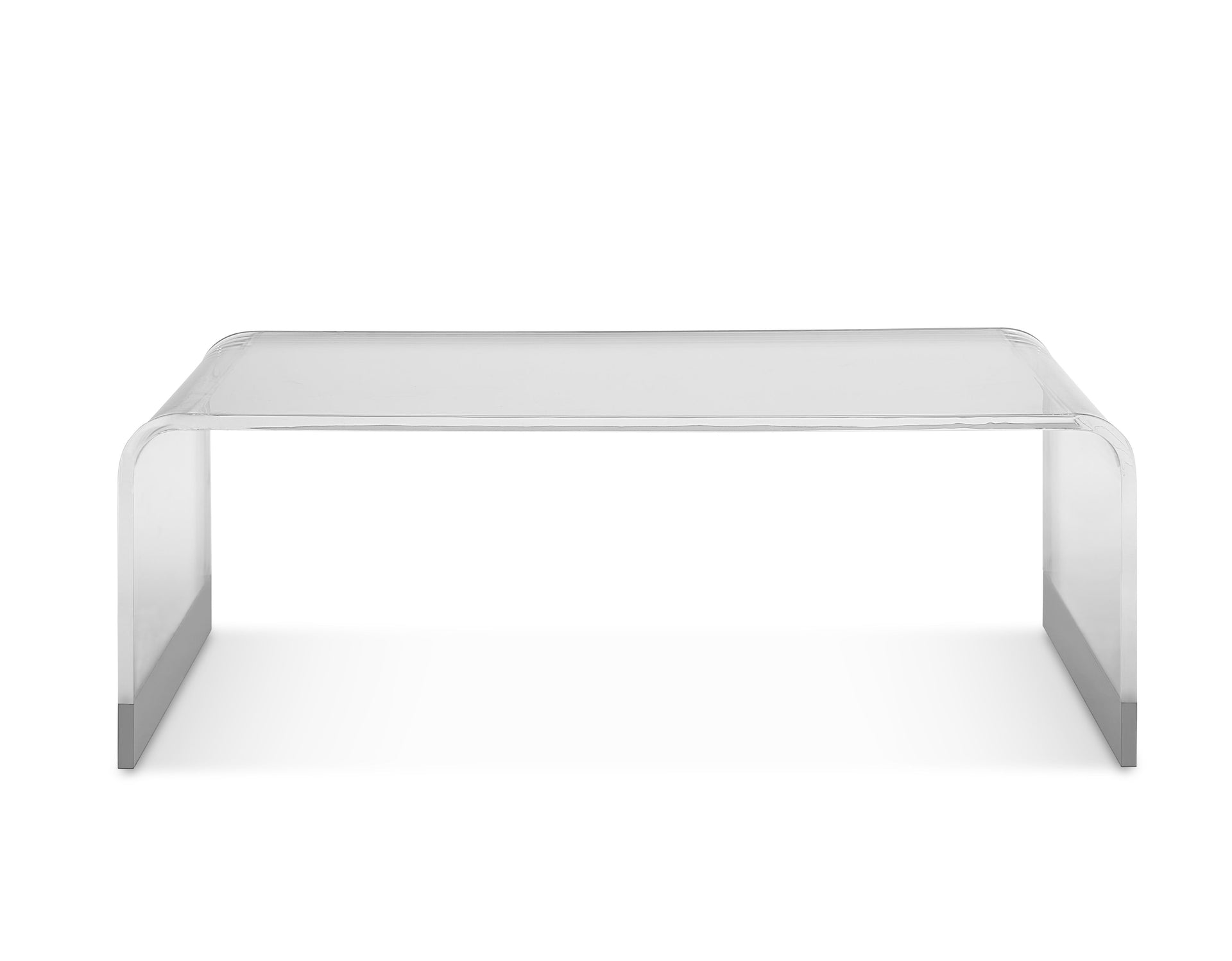 Bowie Coffee Table in Clear Acrylic and Brushed Stainless Steel - What A Room