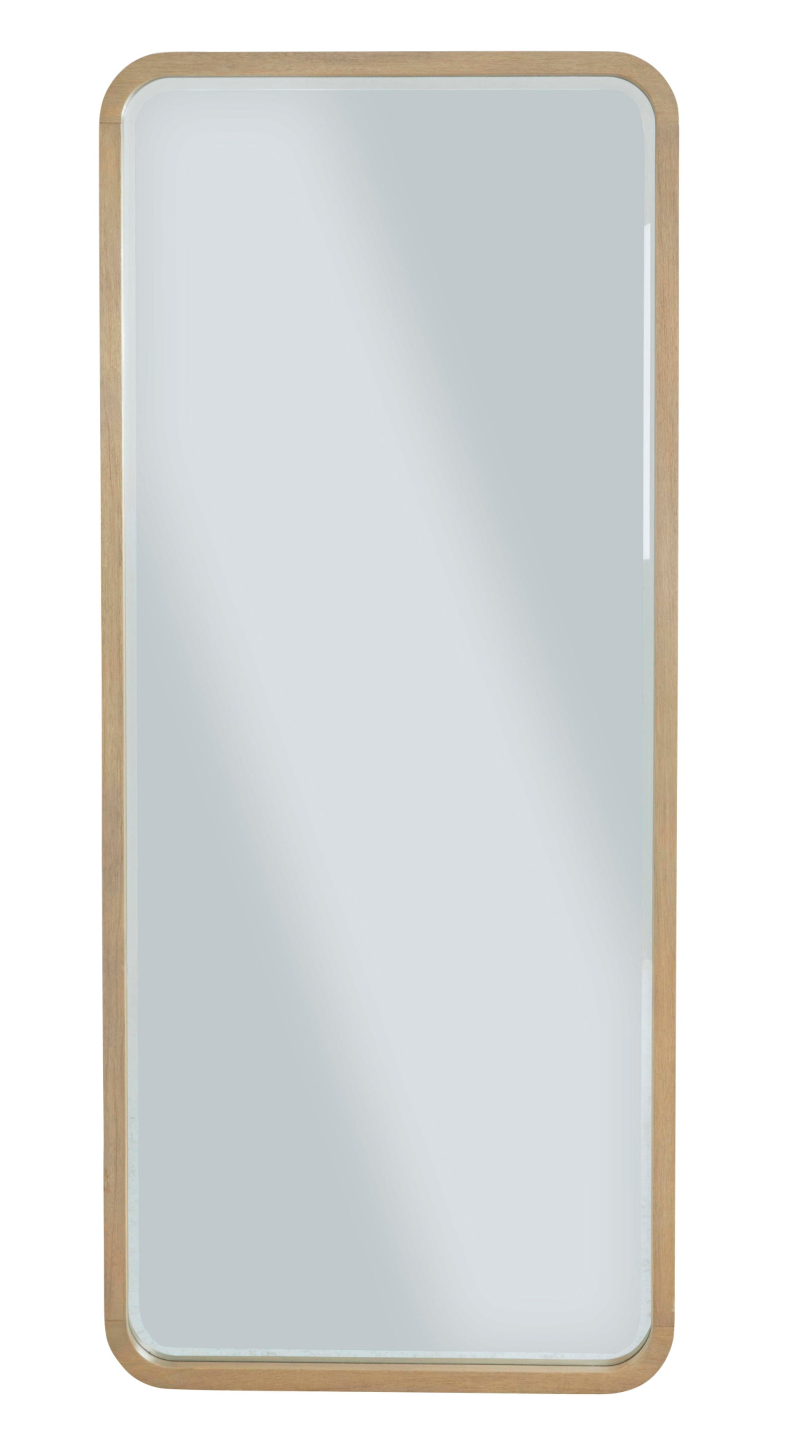 Penny Beveled Glass Floor Mirror in Buff Cream - What A Room