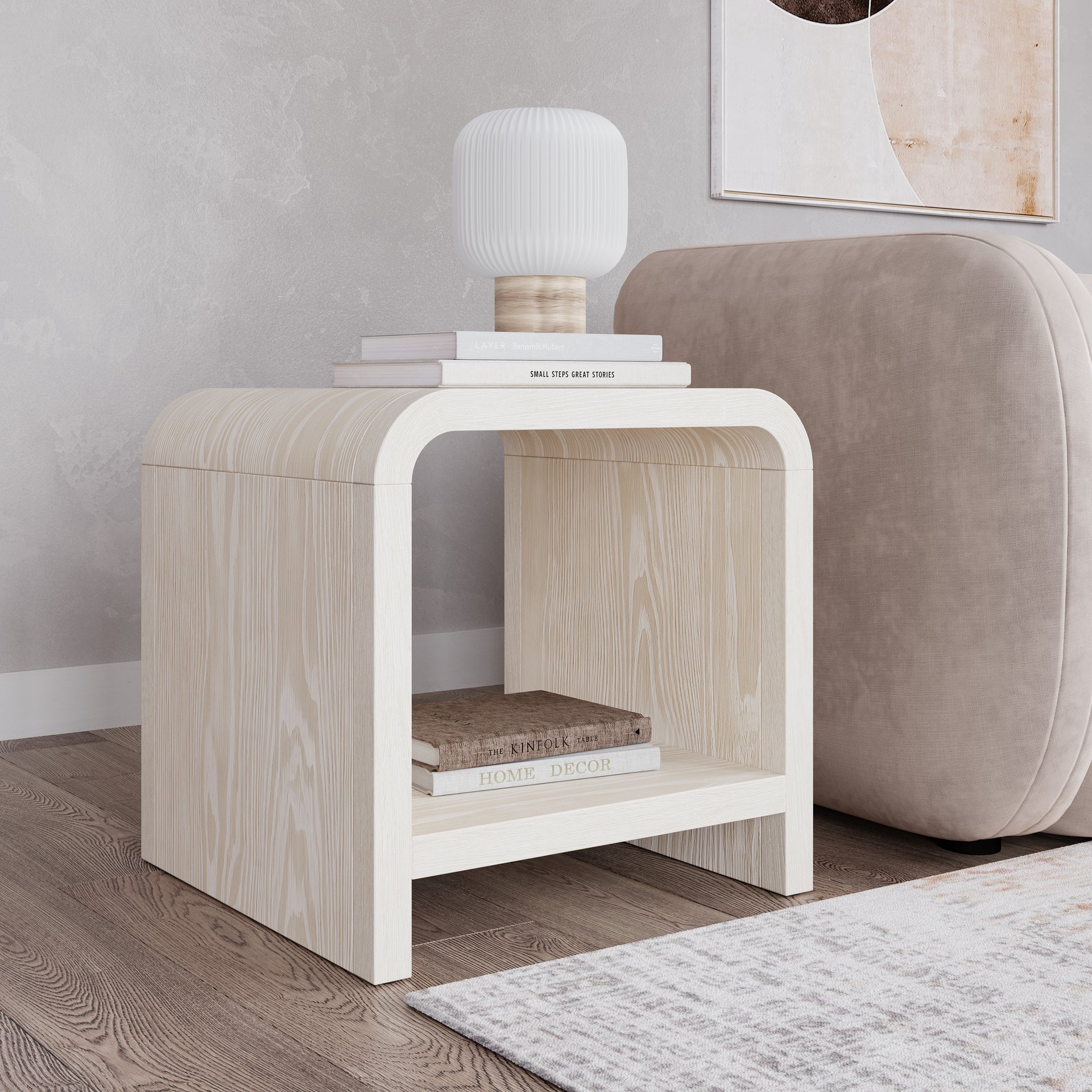 Drake Ash Wood Side Table in Sugar - What A Room