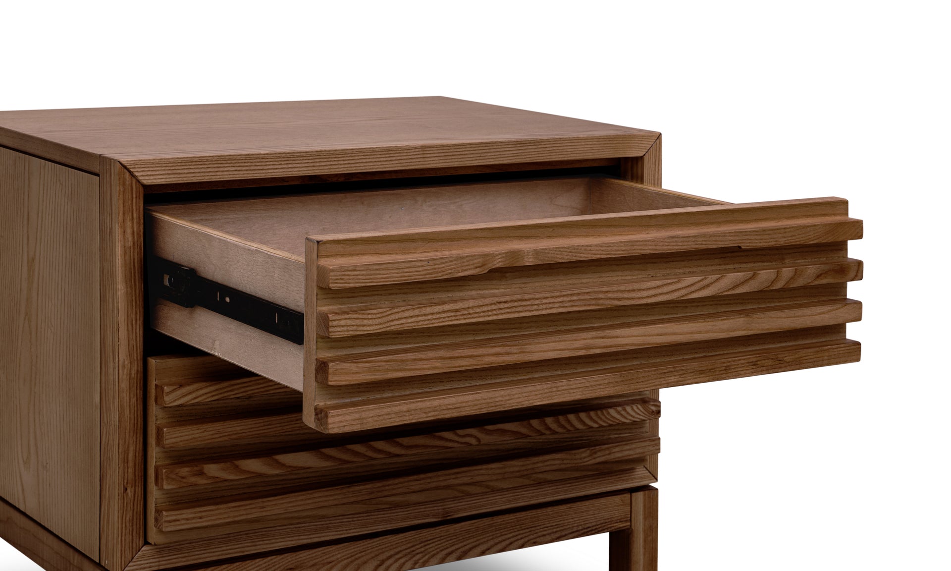 Tanner Two Drawer Ash Wood Nightstand in Roux - What A Room