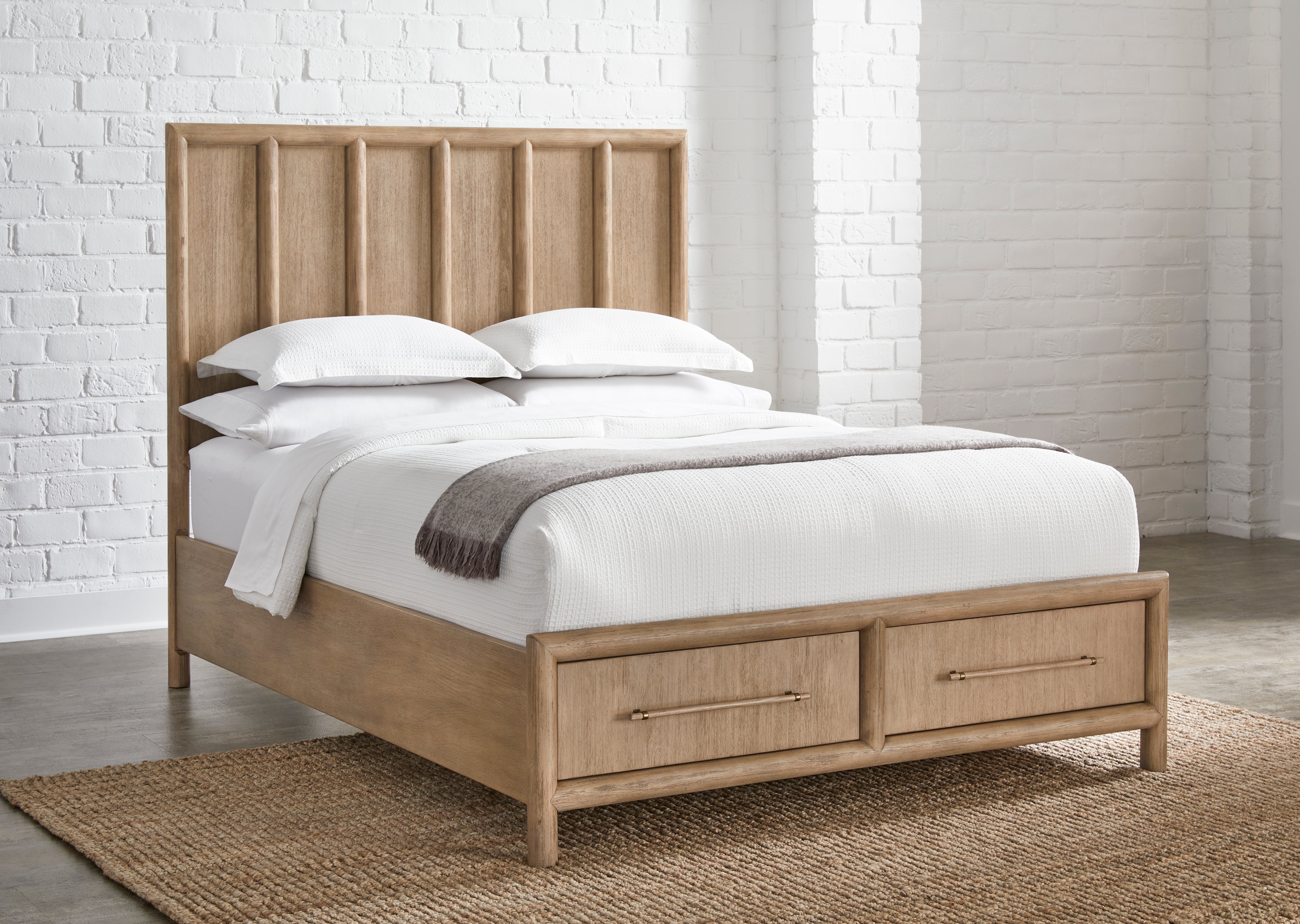Dorsey Wooden Two Drawer Storage Bed in Granola - What A Room