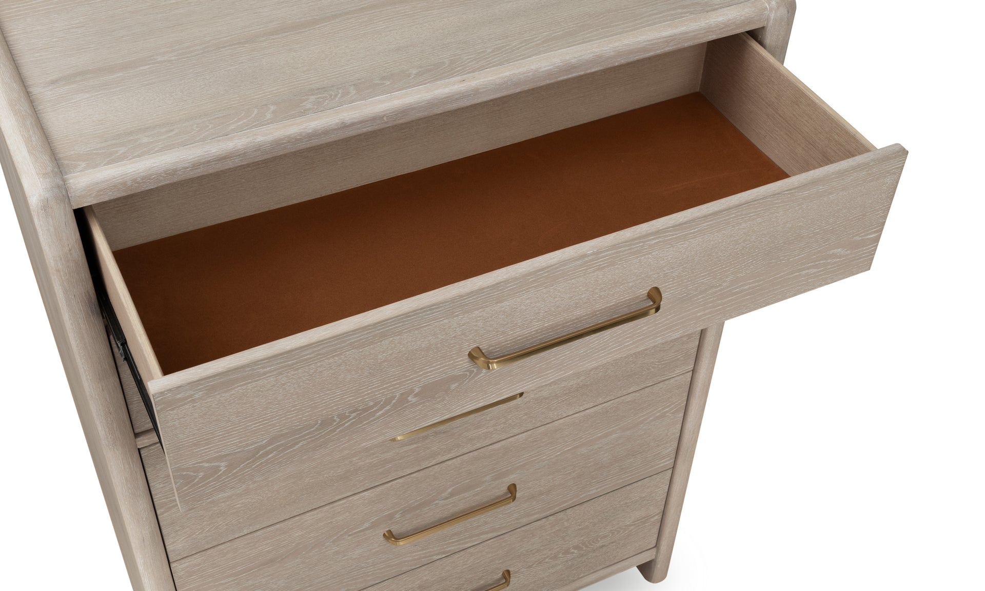 Gardenia Five Drawer Oak Wood Chest in Chai - What A Room