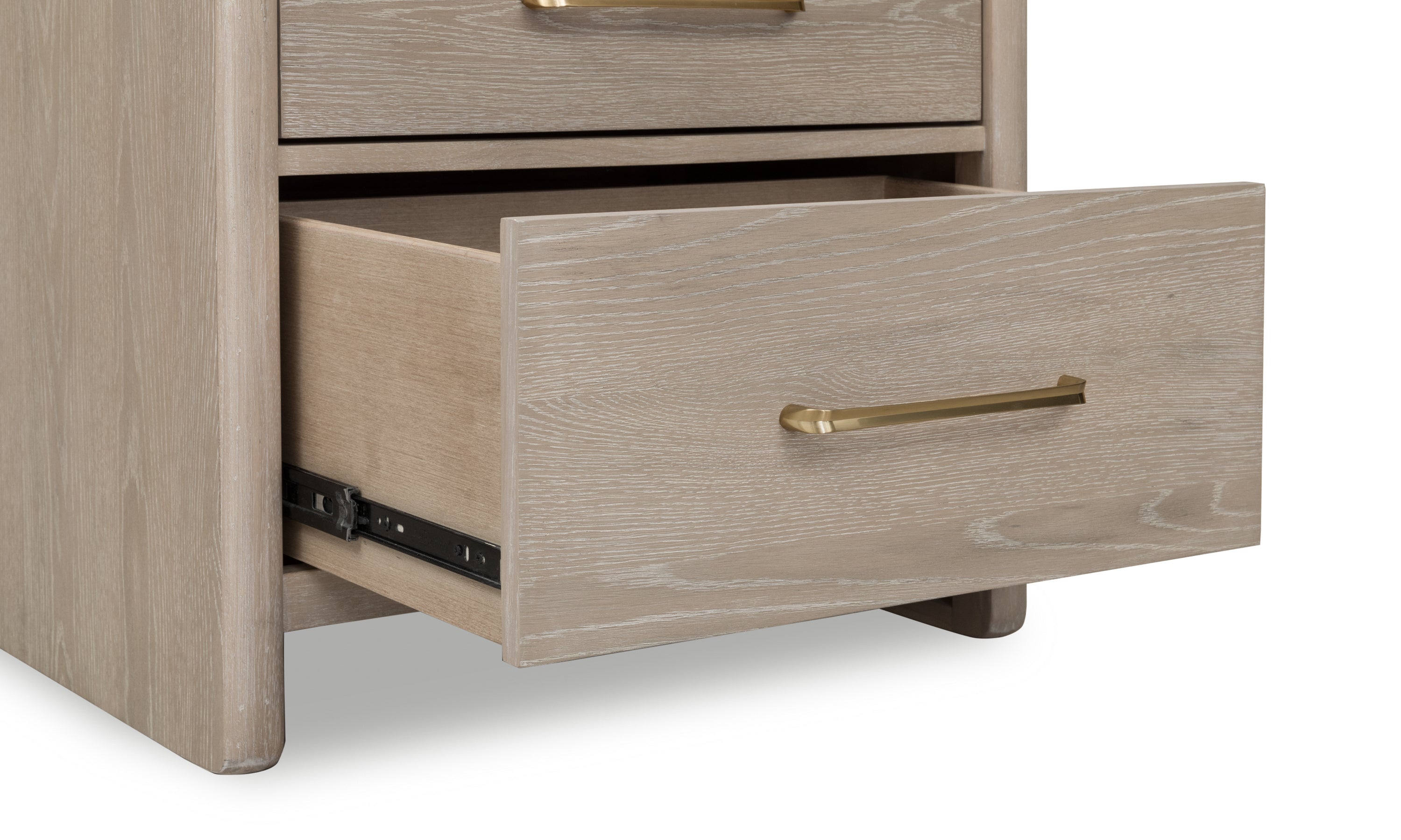 Gardenia 2 Drawer Oak Wood Nightstand in Chai - What A Room