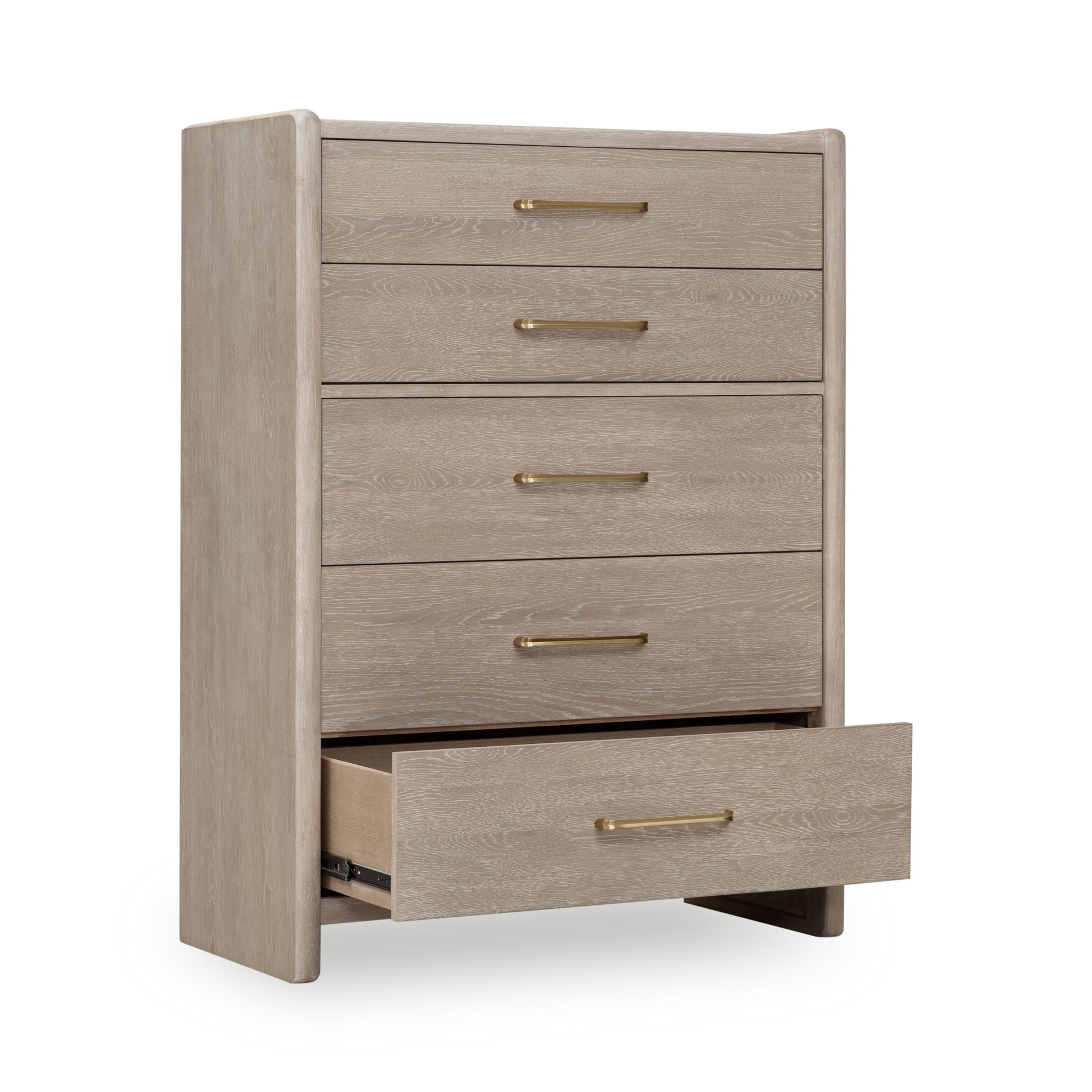Gardenia Five Drawer Oak Wood Chest in Chai - What A Room