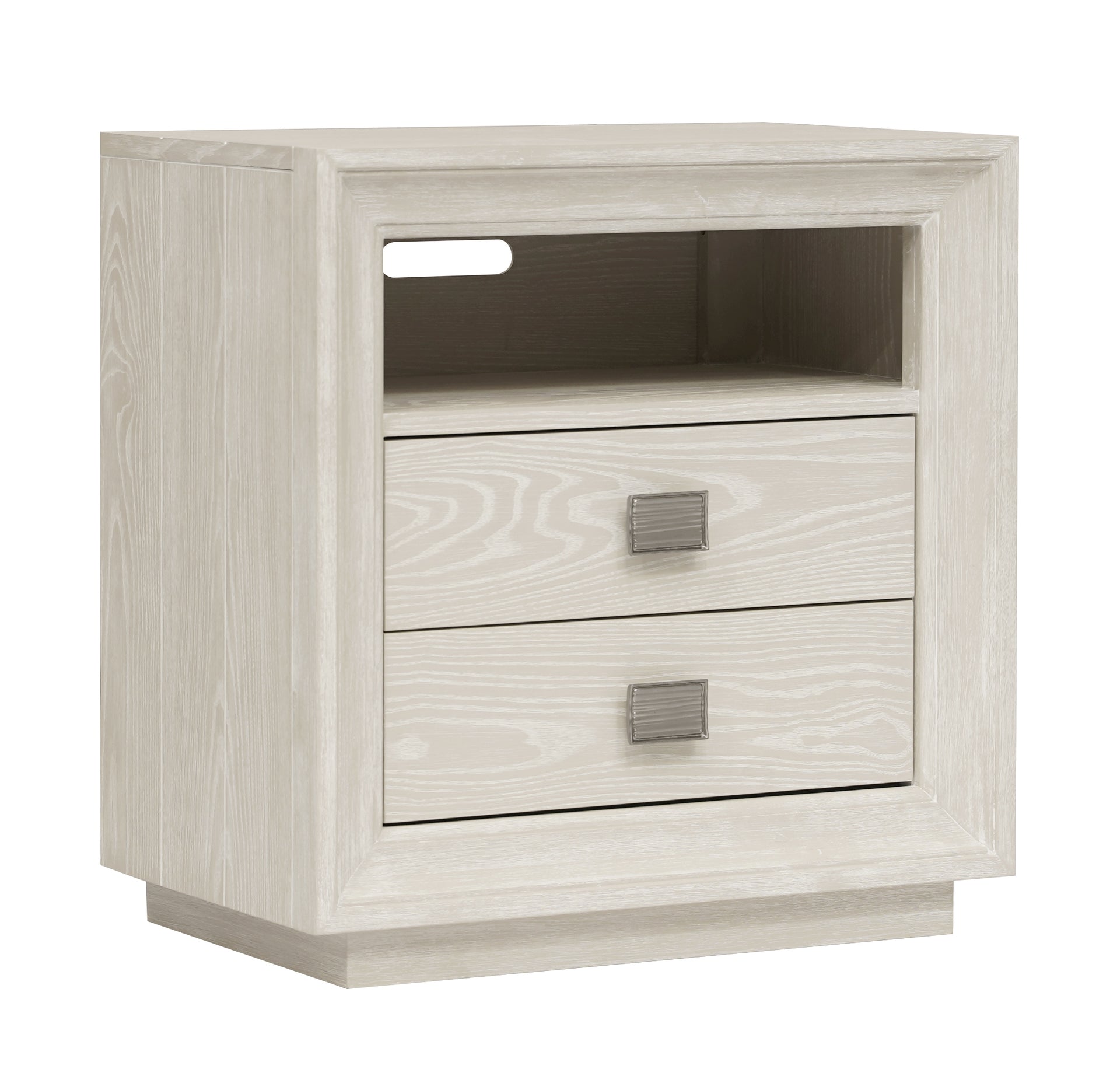 Maxime Two Drawer USB-Charging Nightstand in Ash - What A Room