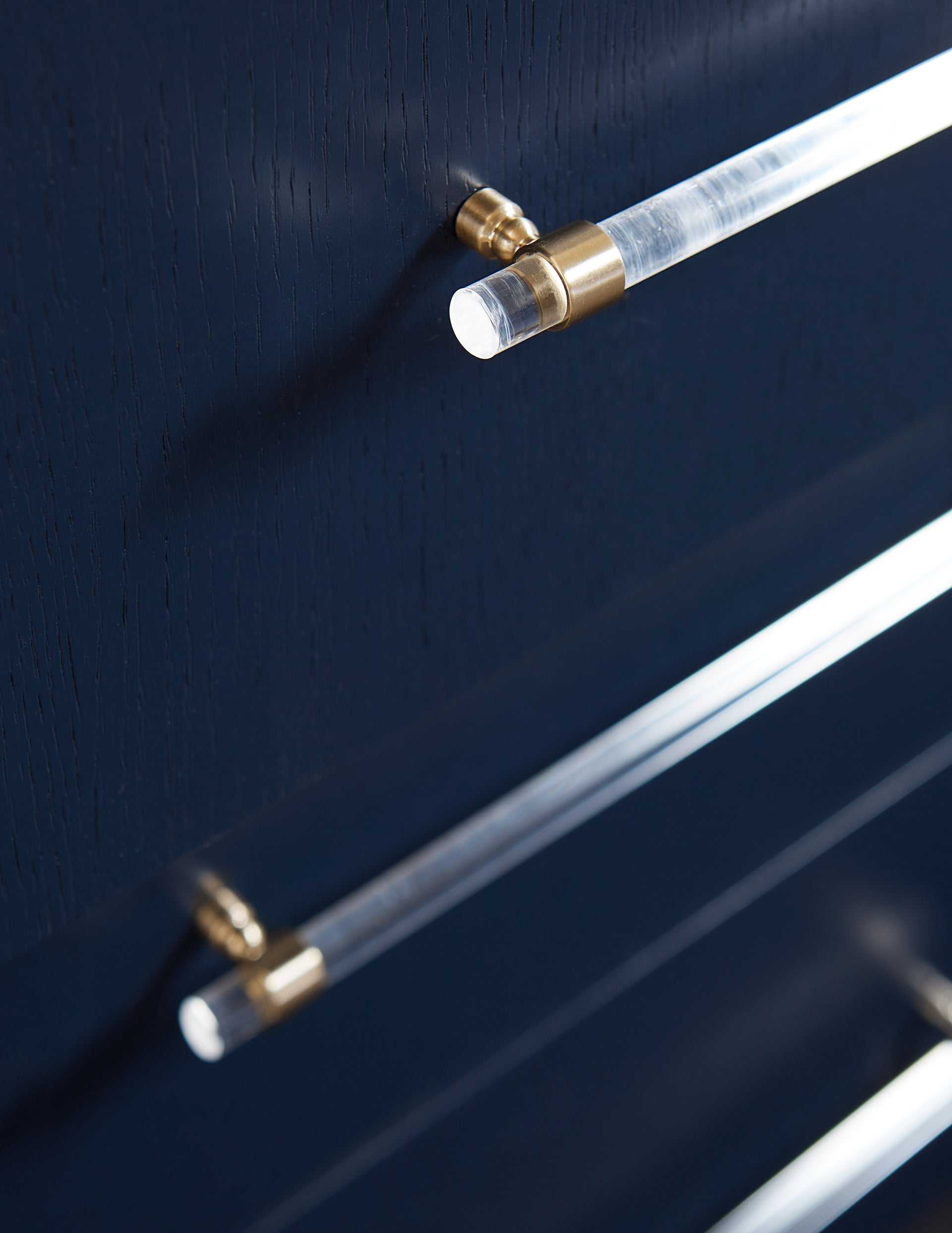 Argento Six Drawer Dresser in Navy Blue and Burnished Brass - What A Room