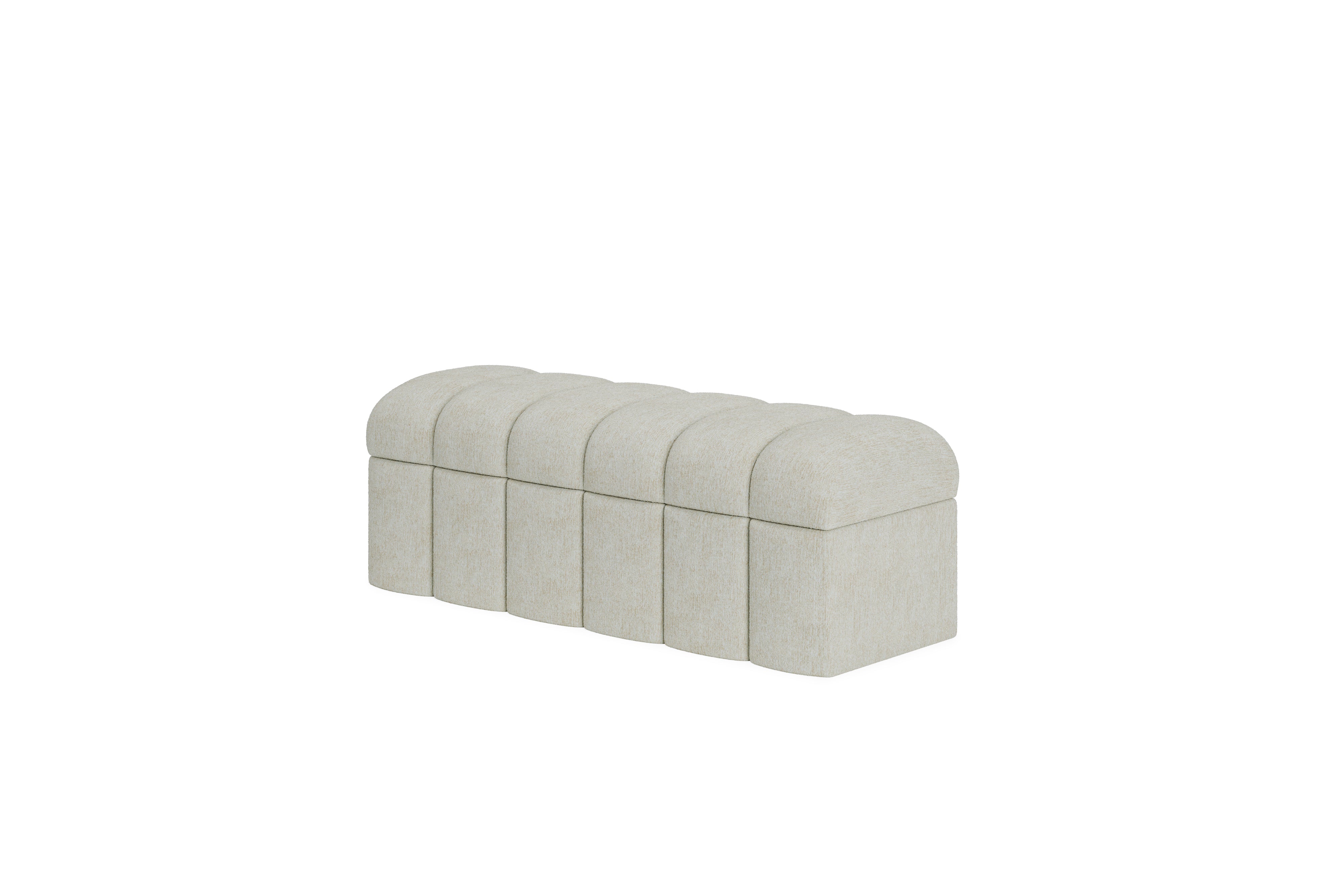 Savage Upholstered Storage Bench in Sandy Chenille - What A Room