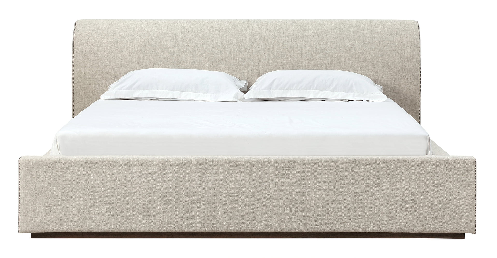 Louis Upholstered Platform Bed in Natural Linen - What A Room
