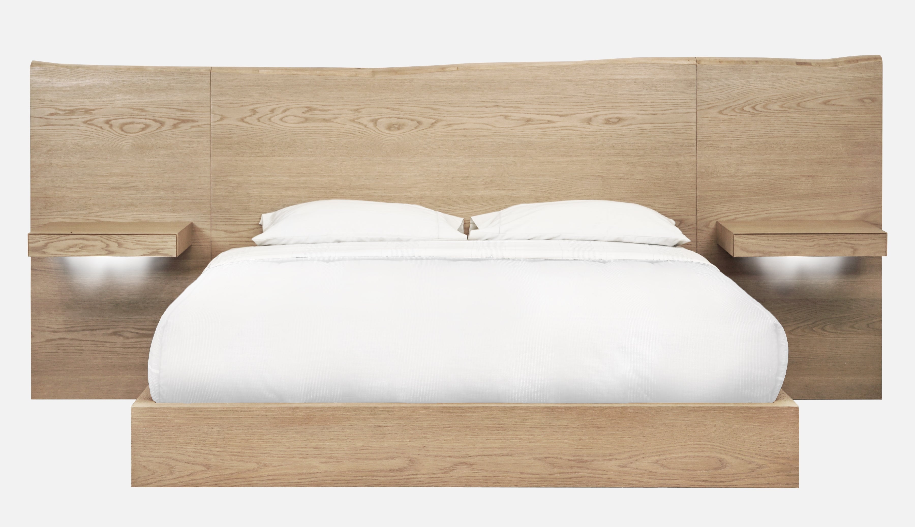 One Coastal Modern Live Edge Wall Bed with Floating Nightstands in Bisque - What A Room