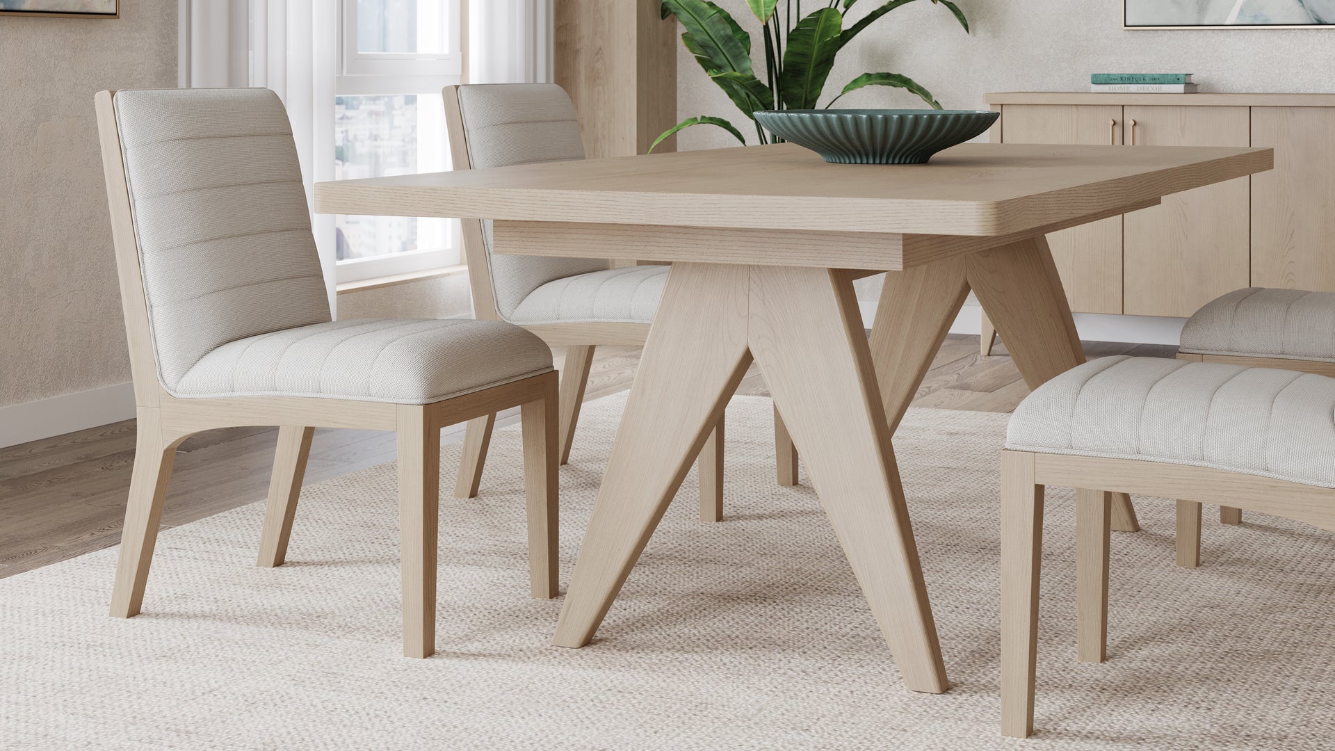 Sumire Ash Wood Rectangular Extension Table in Ginger - What A Room