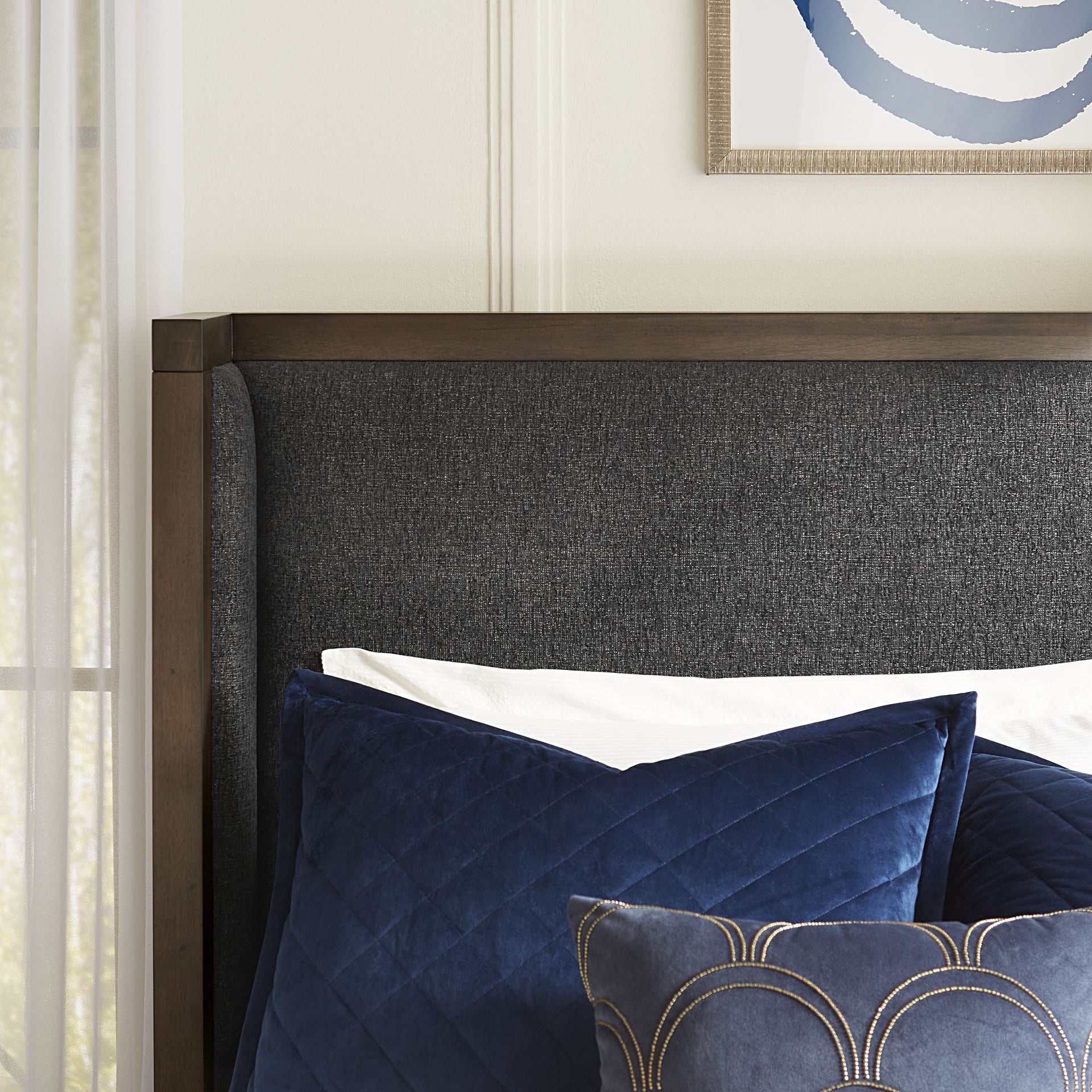 Boracay Upholstered Wingback Storage Bed in Wild Oats Brown - What A Room