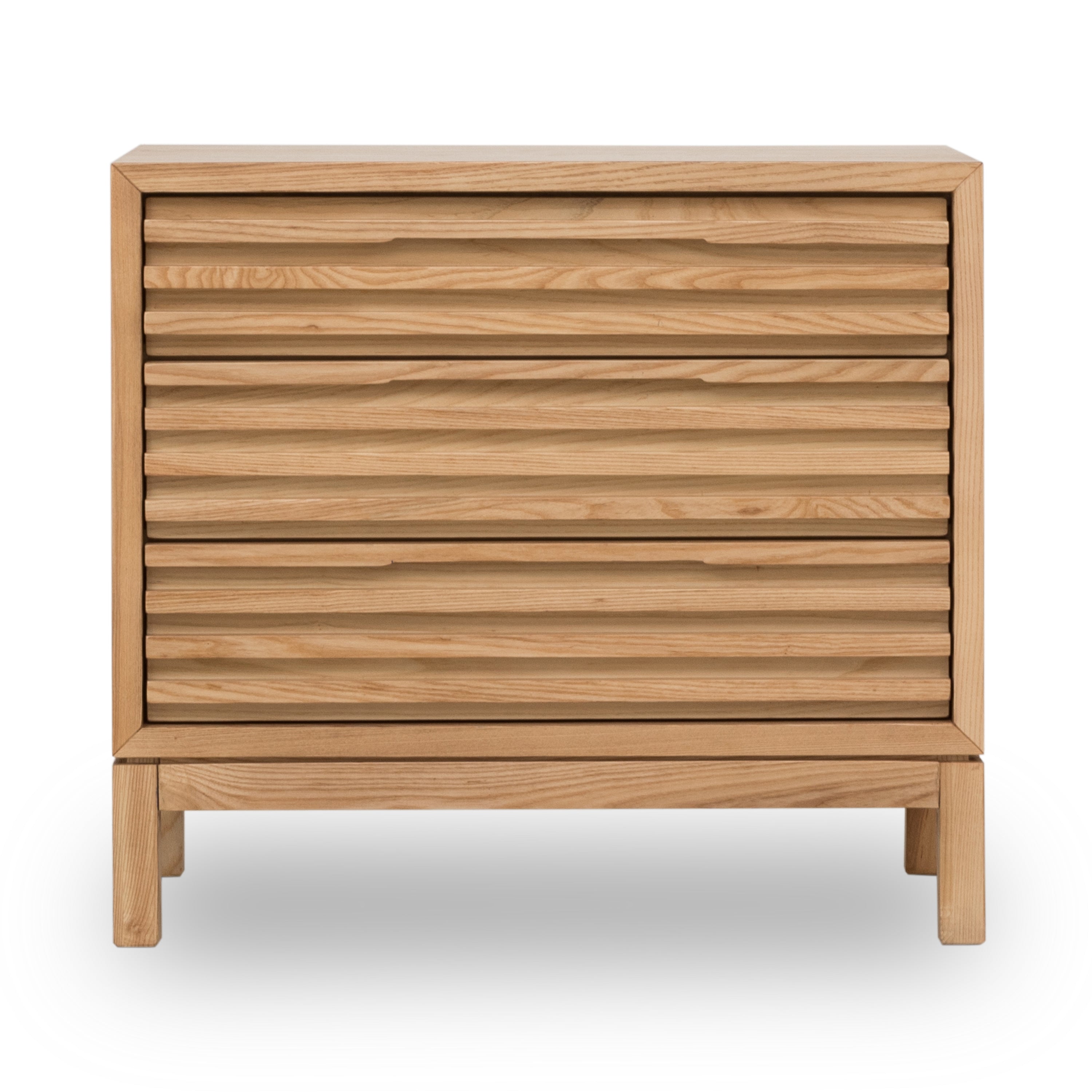 Tanner Three Drawer Ash Wood Nightstand in Flaxen - What A Room