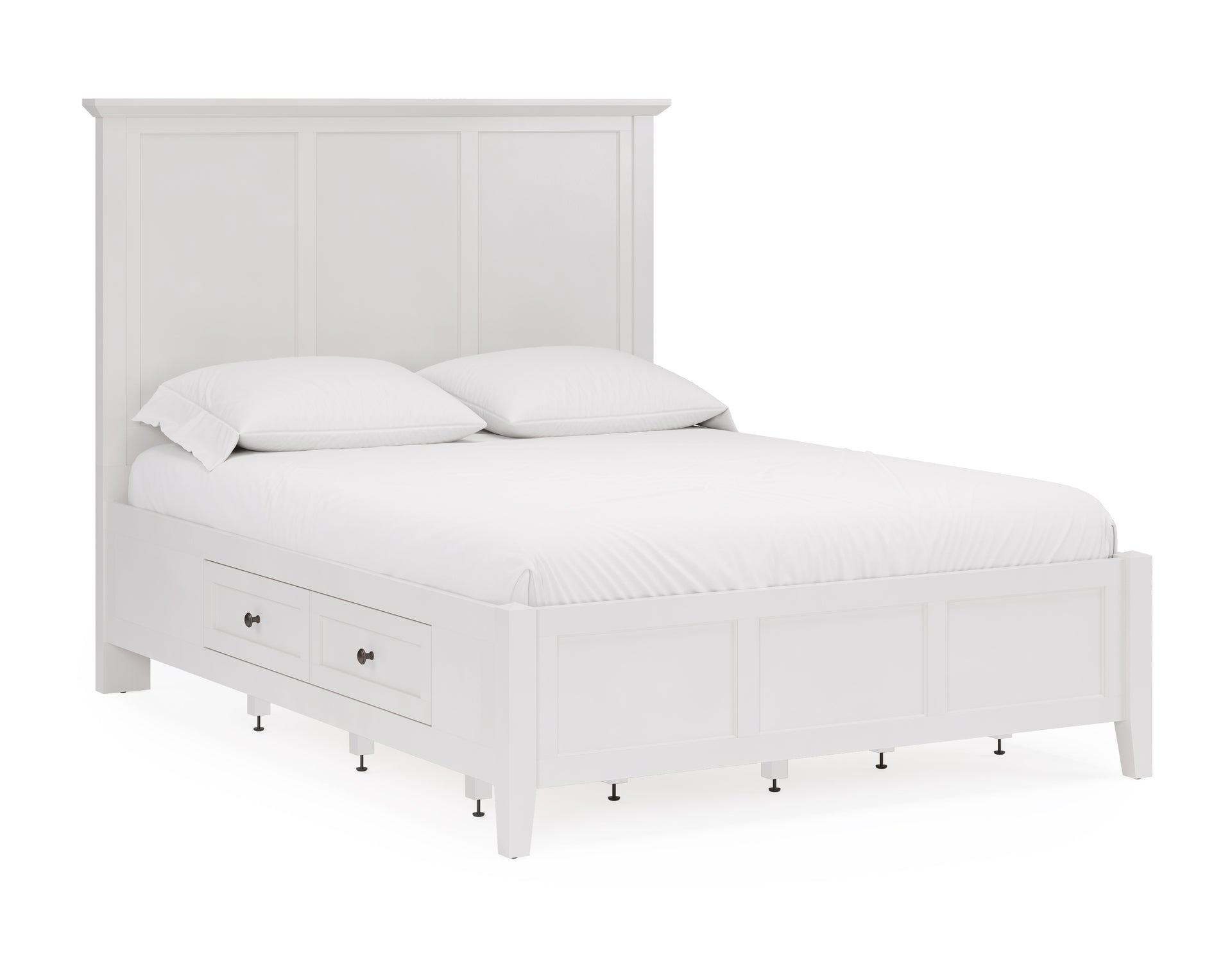 Grace Four Drawer Platform Storage Bed in Snowfall White - What A Room