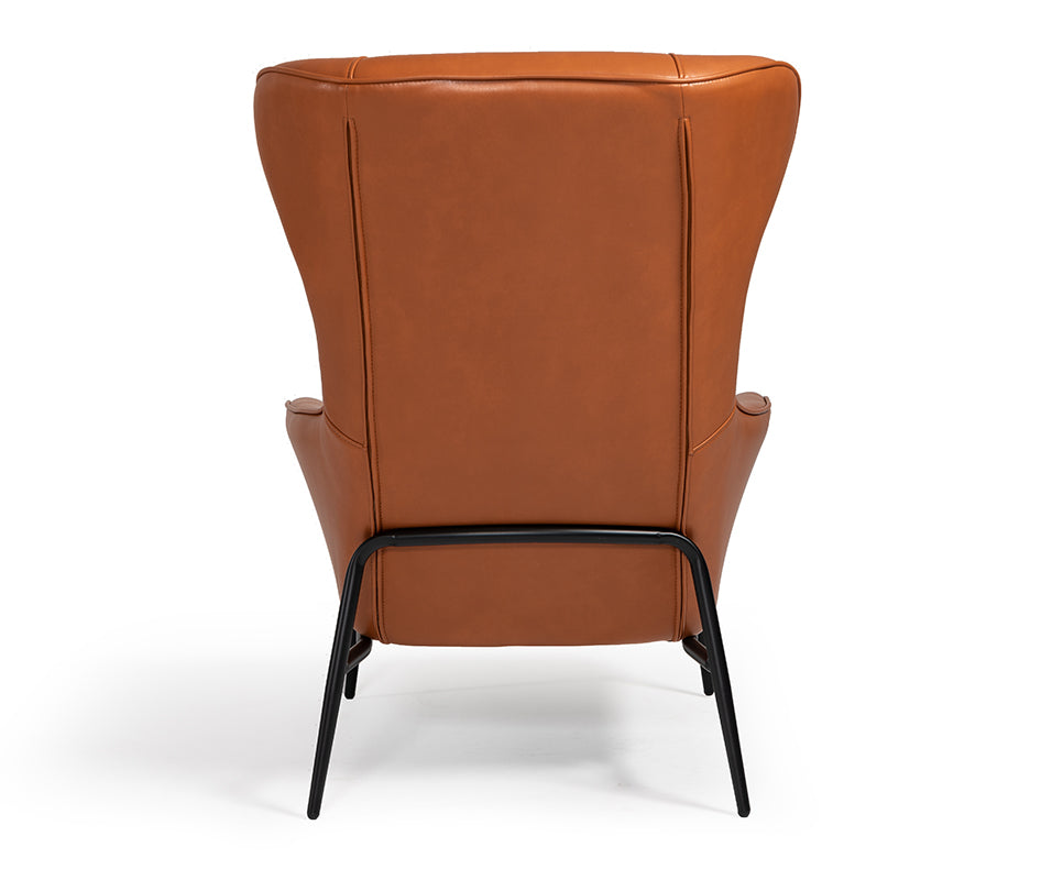 Divani Casa Susan Modern Orange Leatherette Lounge Chair - What A Room