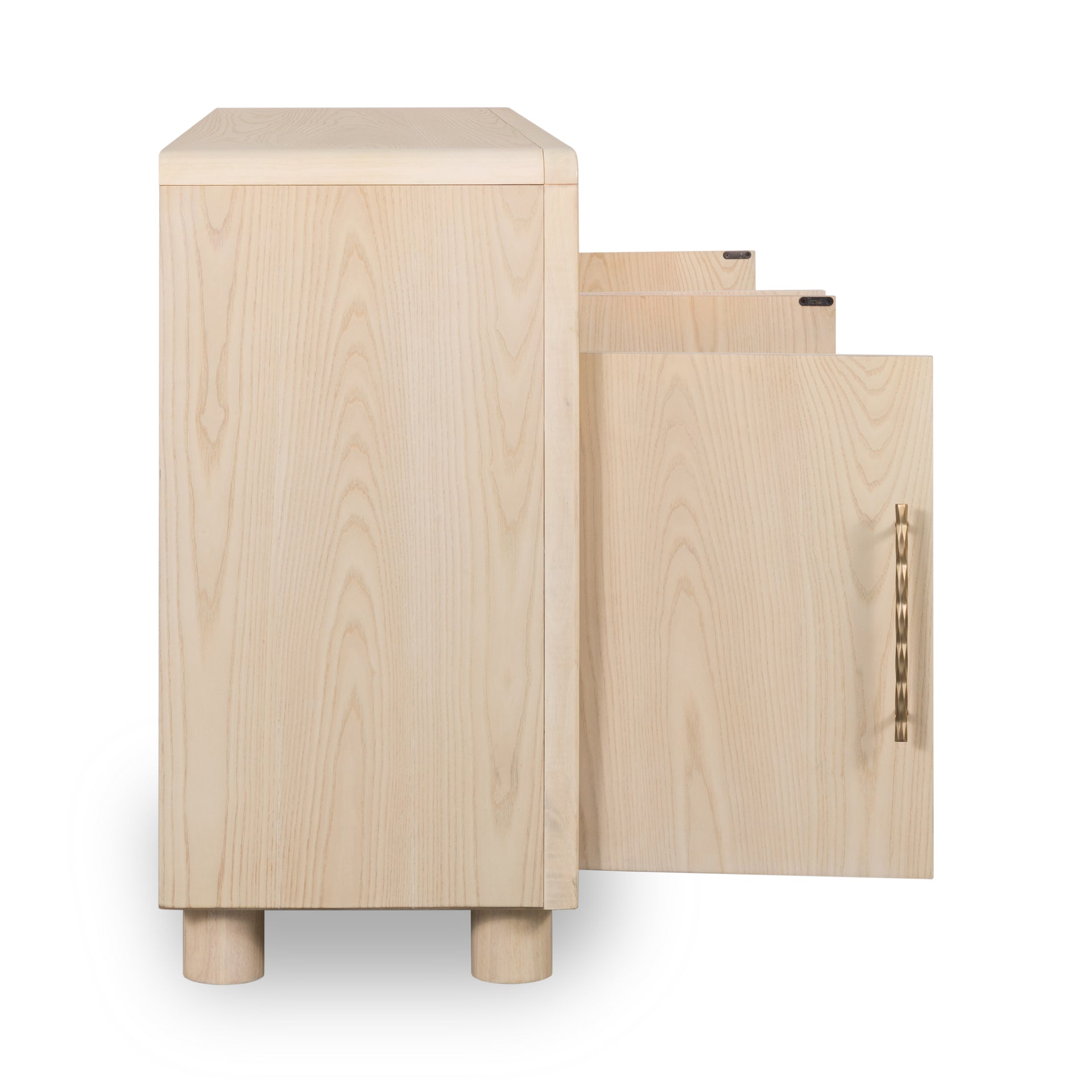 Zinnia Four Door Two Shelf Sideboard in White Sand - What A Room